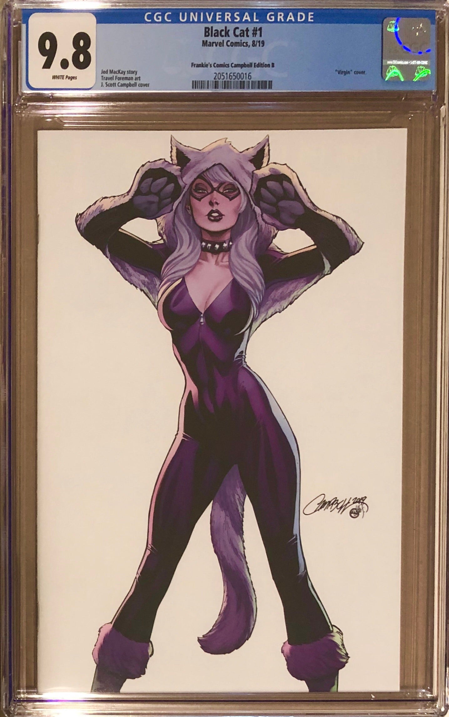 Black Cat #1 J. Scott Campbell Frankie's Comics Virgin Exclusive CGC 9.8