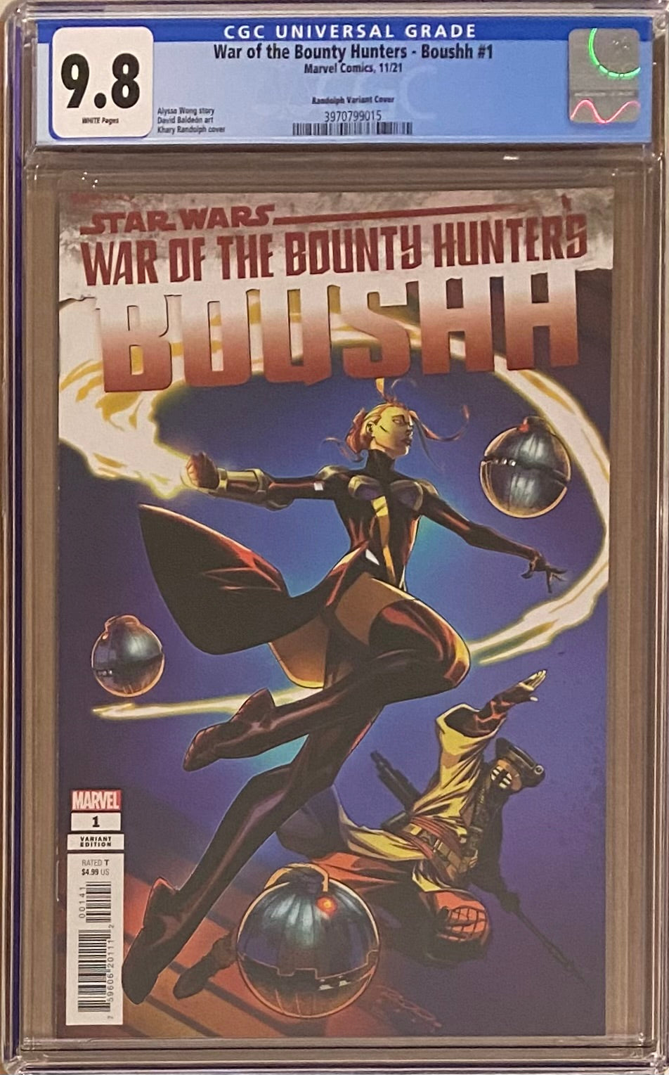 Star Wars: War of the Bounty Hunters - Boushh #1 Randolph 1:25 Retailer Incentive Variant CGC 9.8