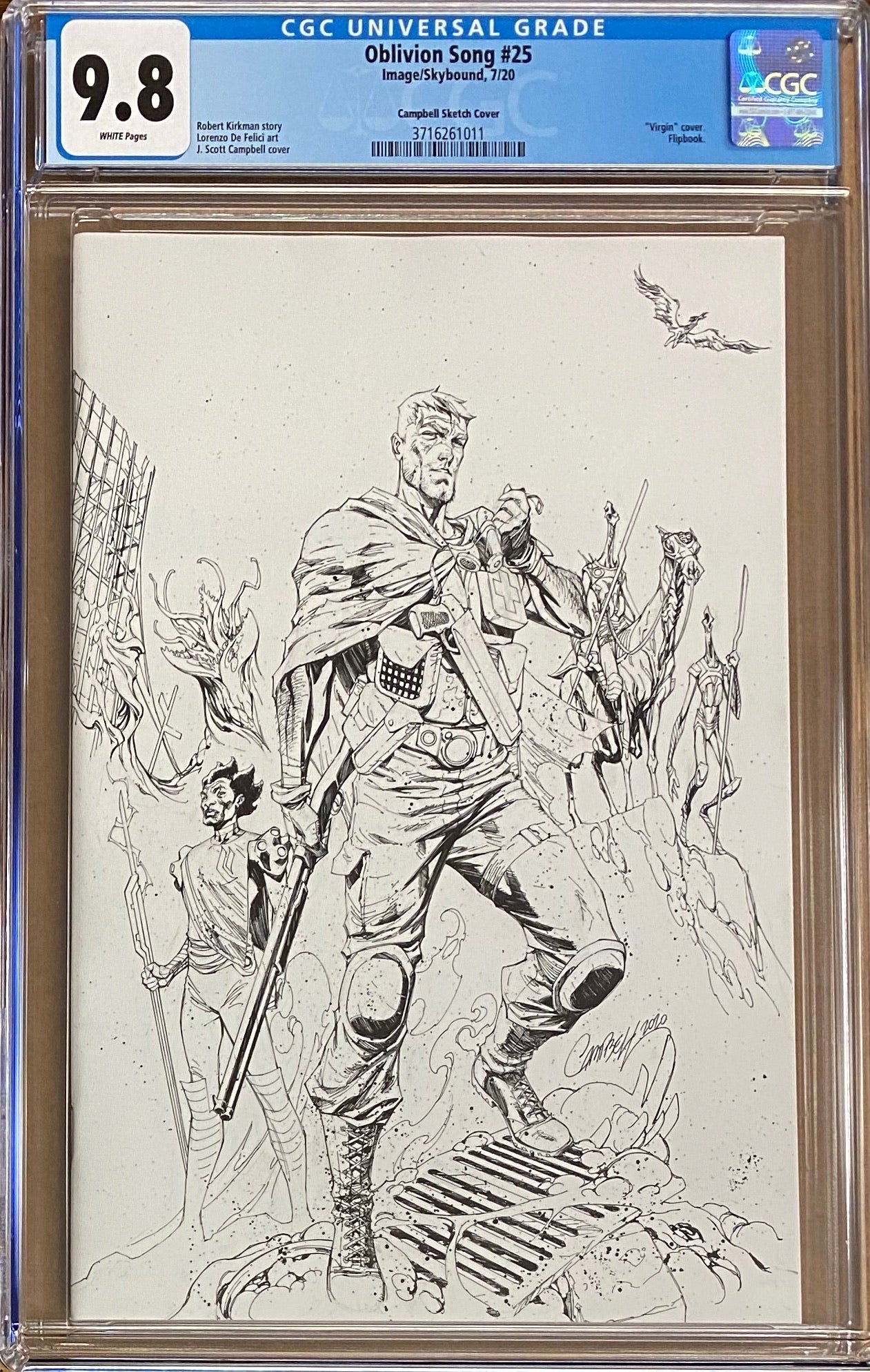 Oblivion Song #25 J. Scott Campbell B/W Exclusive CGC 9.8