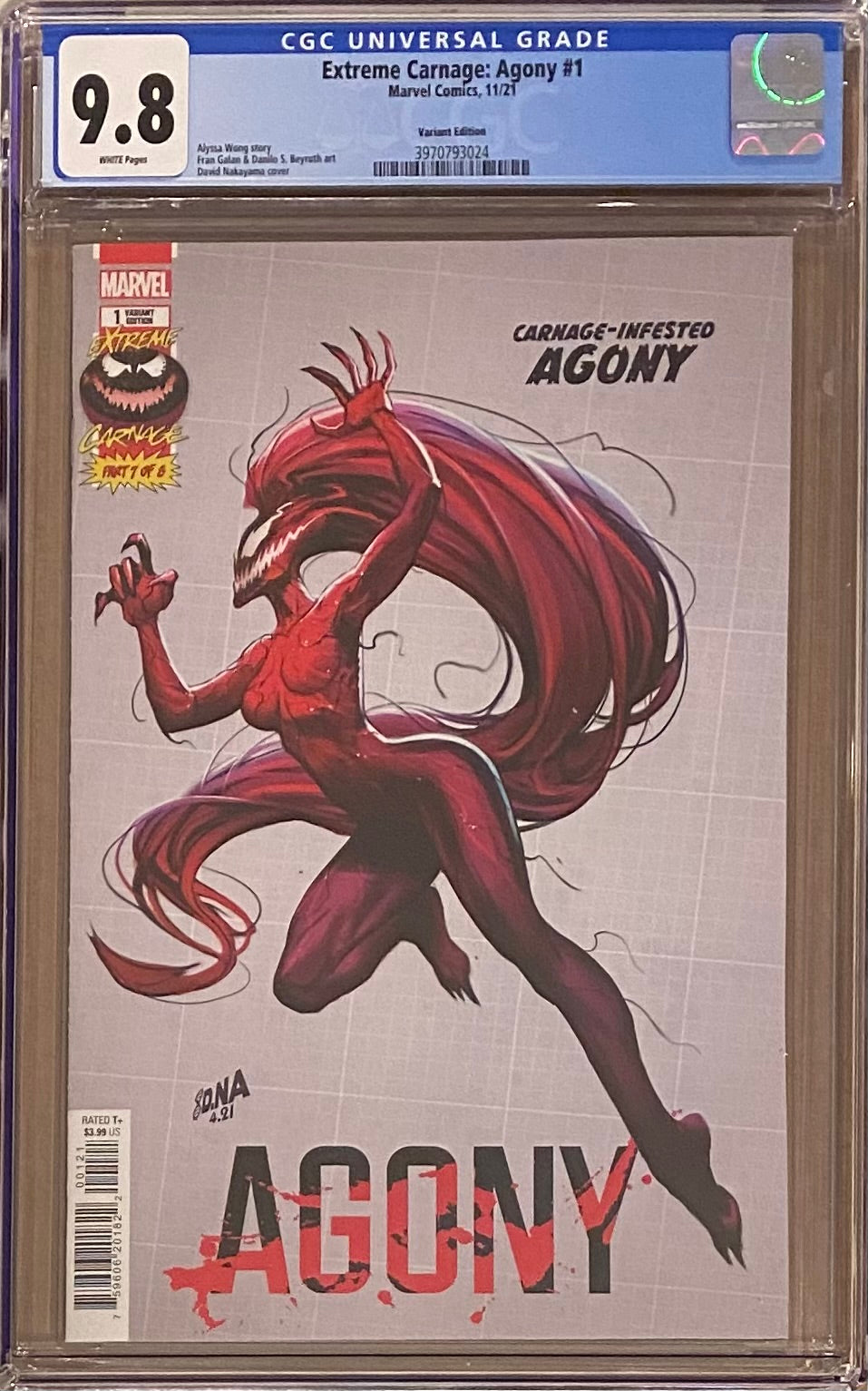Extreme Carnage: Agony #1 Nakayama 1:10 Retailer Incentive Variant CGC 9.8