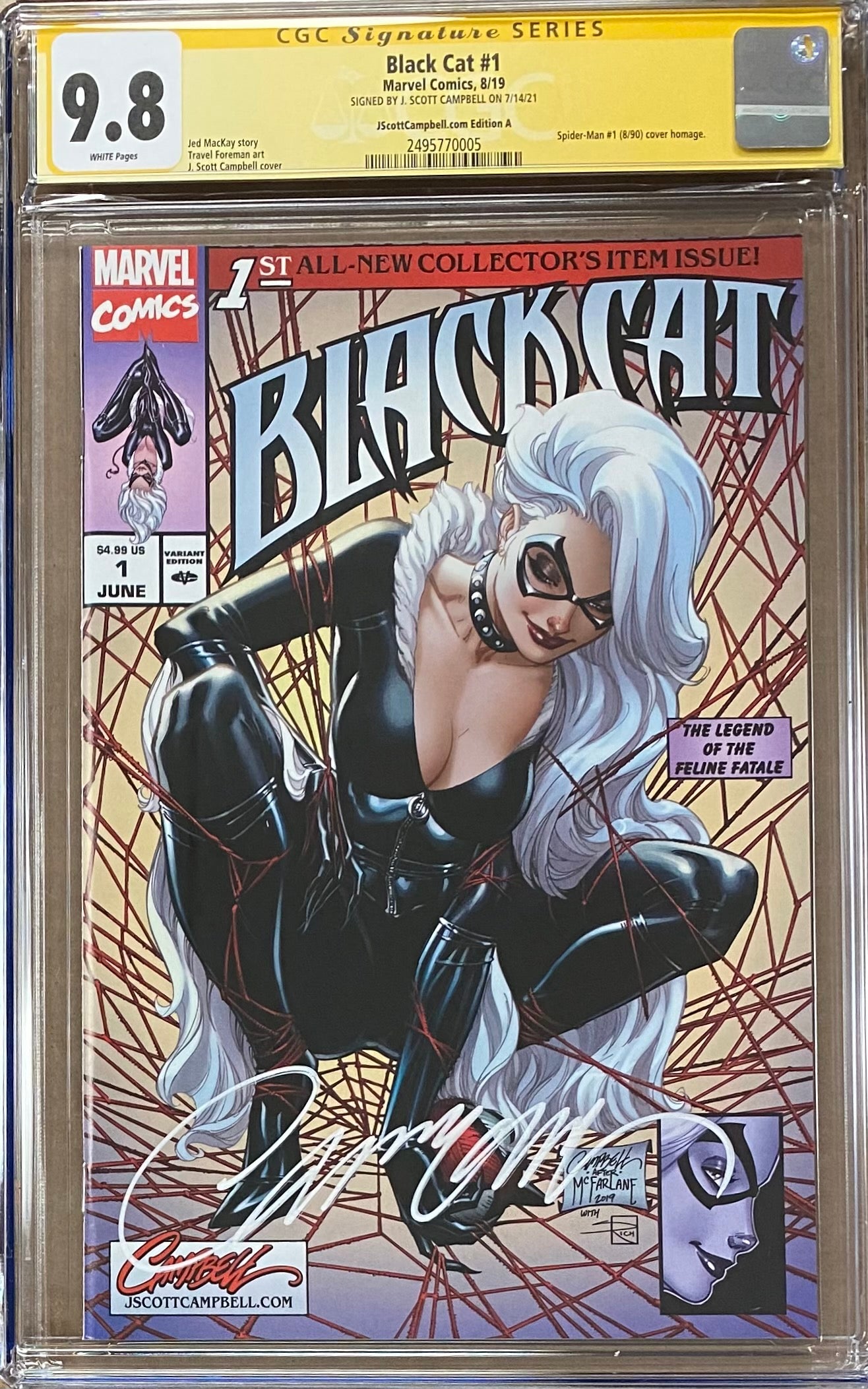 Black Cat #1 J. Scott Campbell Exclusive A - "McFarlane Homage" CGC 9.8 SS