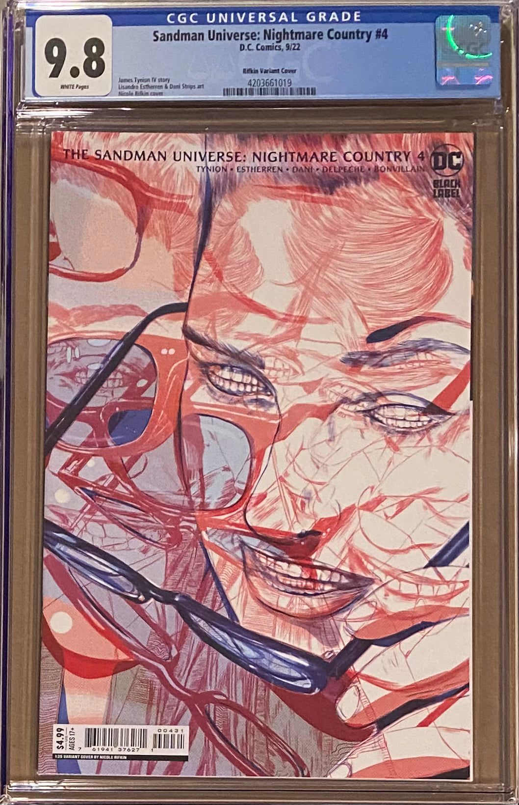 Sandman Universe: Nightmare Country #4 Rifkin 1:25 Retailer Incentive Variant DC Black Label CGC 9.8