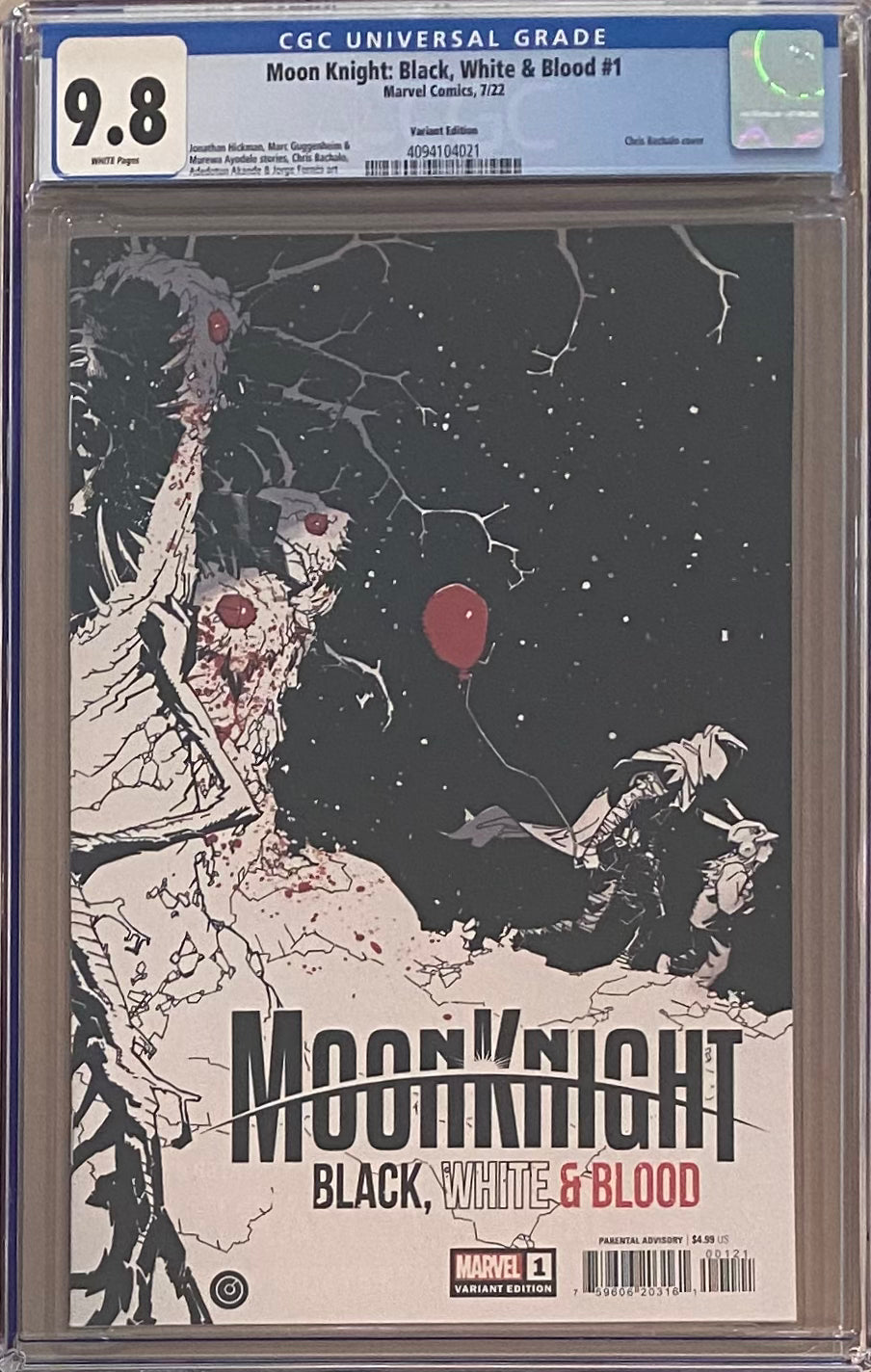 Moon Knight: Black, White, and Blood #1 Variant CGC 9.8 - 1st Last Priestess Khonshu