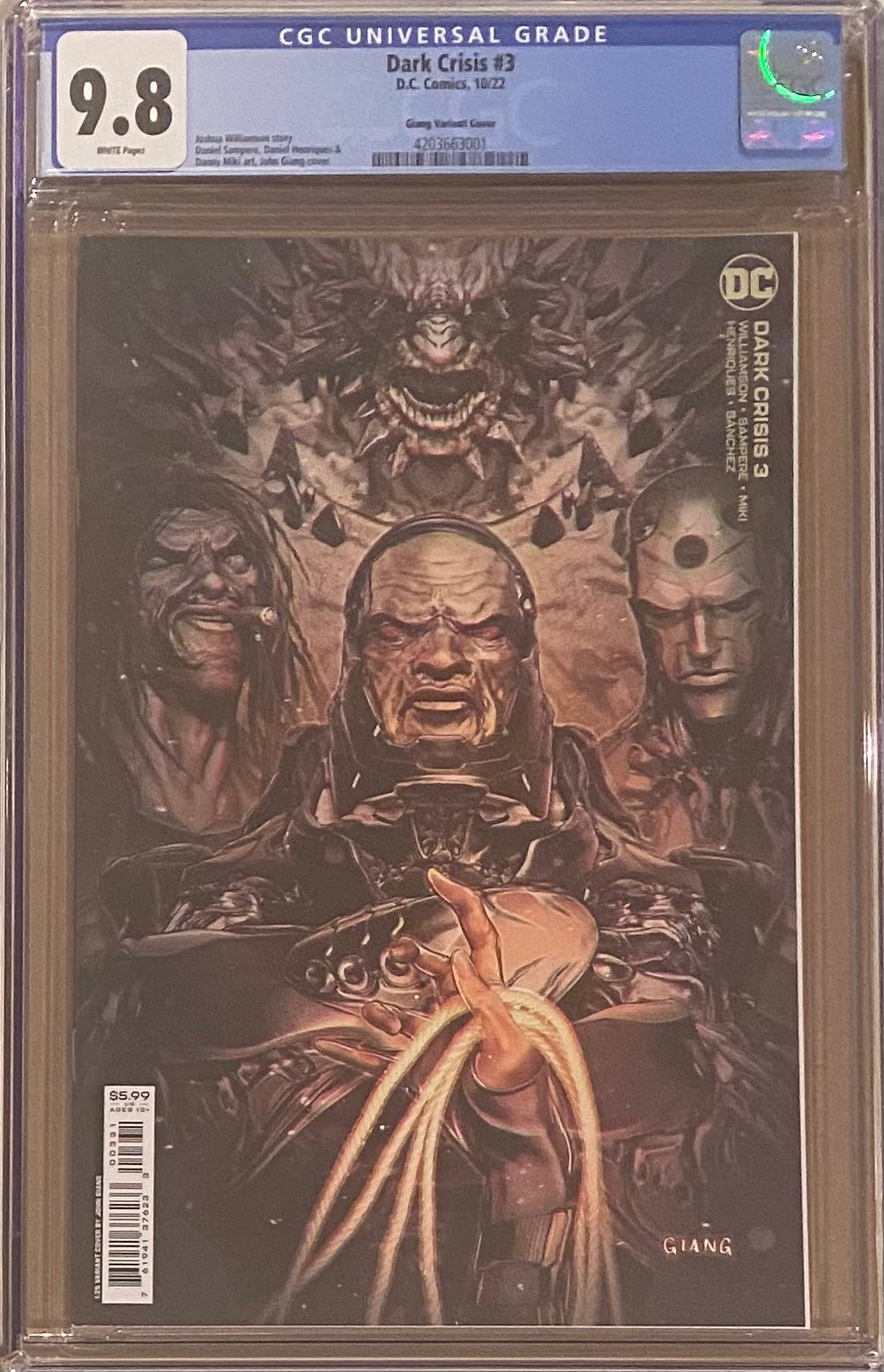 Dark Crisis #3 Giang 1:25 Retailer Incentive Variant CGC 9.8