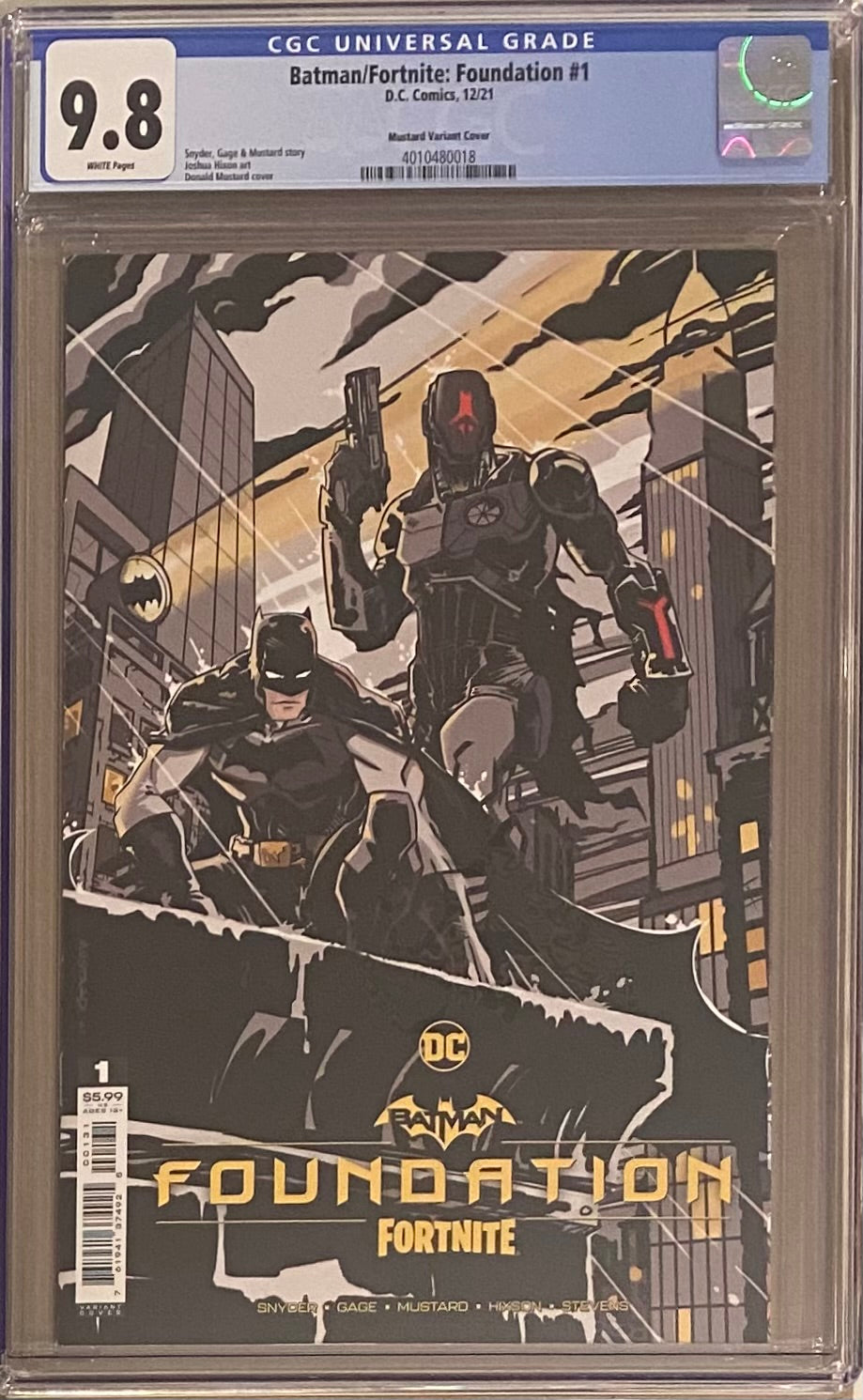 Batman/Fortnite: Foundation #1 Mustard 1:25 Retailer Incentive Variant CGC 9.8