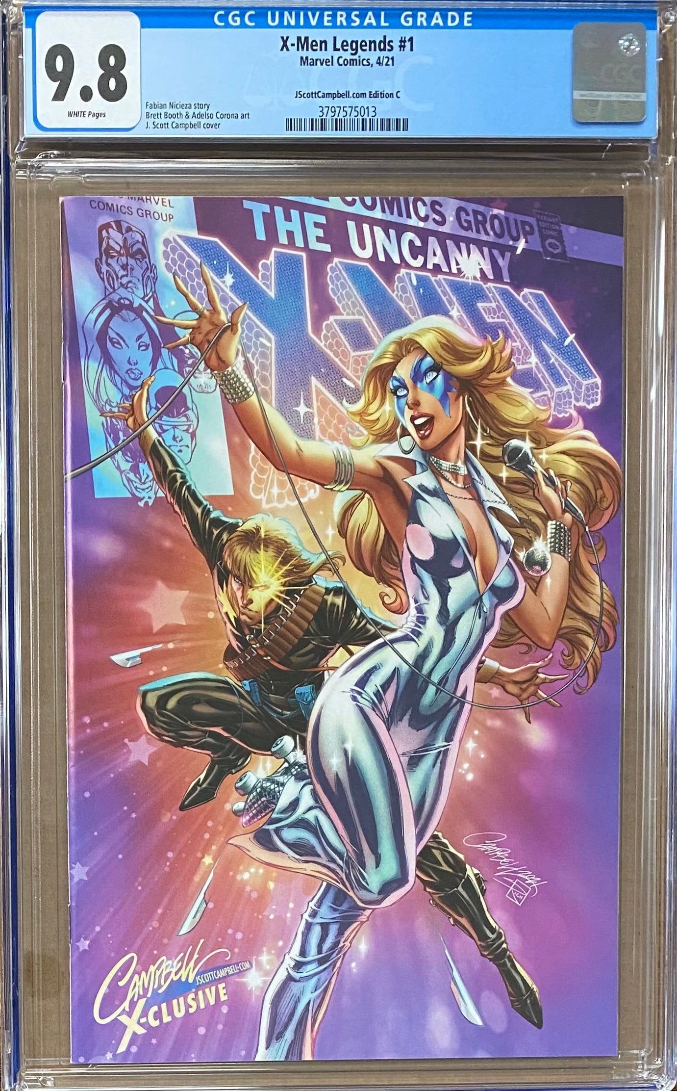 X-Men Legends #1 J. Scott Campbell Exclusive C "Dazzler & Longshot" CGC 9.8