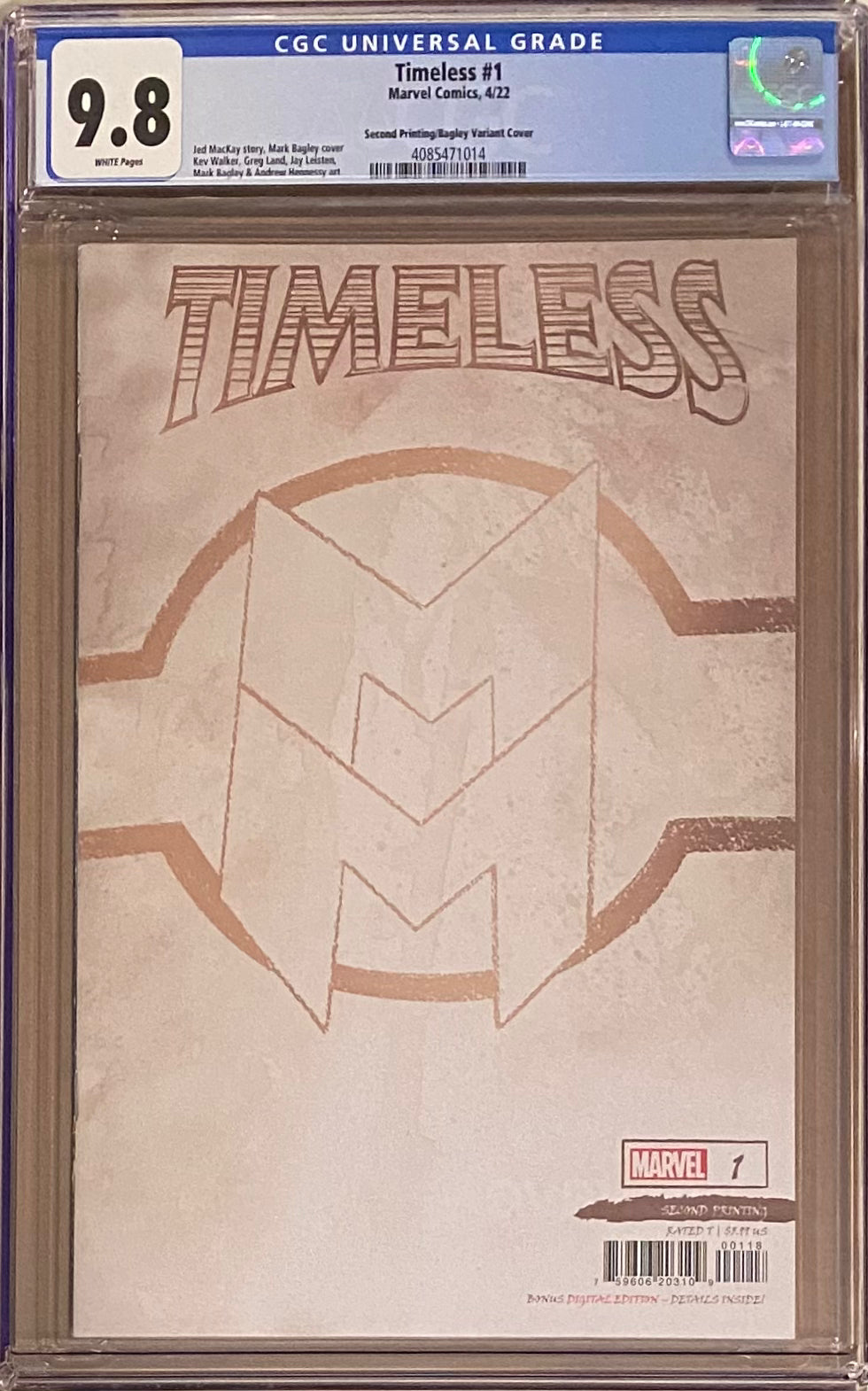 Timeless #1 Second Printing 1:25 Retailer Incentive Variant CGC 9.8