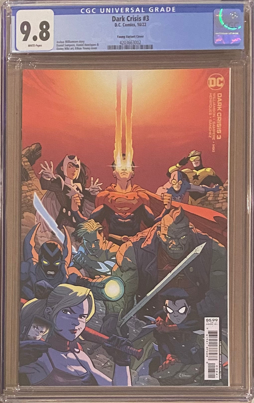 Dark Crisis #3 Young 1:50 Retailer Incentive Variant CGC 9.8