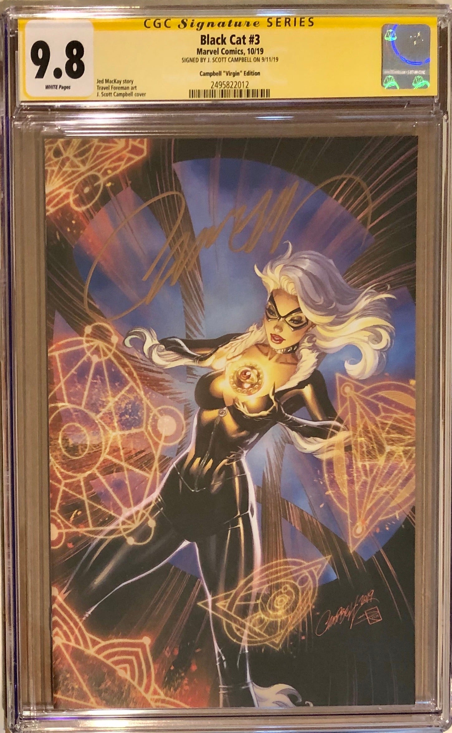 Black Cat #3 J. Scott Campbell Virgin 1:100 Variant CGC 9.8 SS