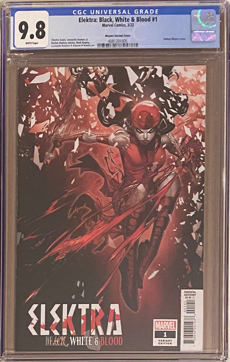 Elektra: Black, White, & Blood #1 Meyers Variant CGC 9.8