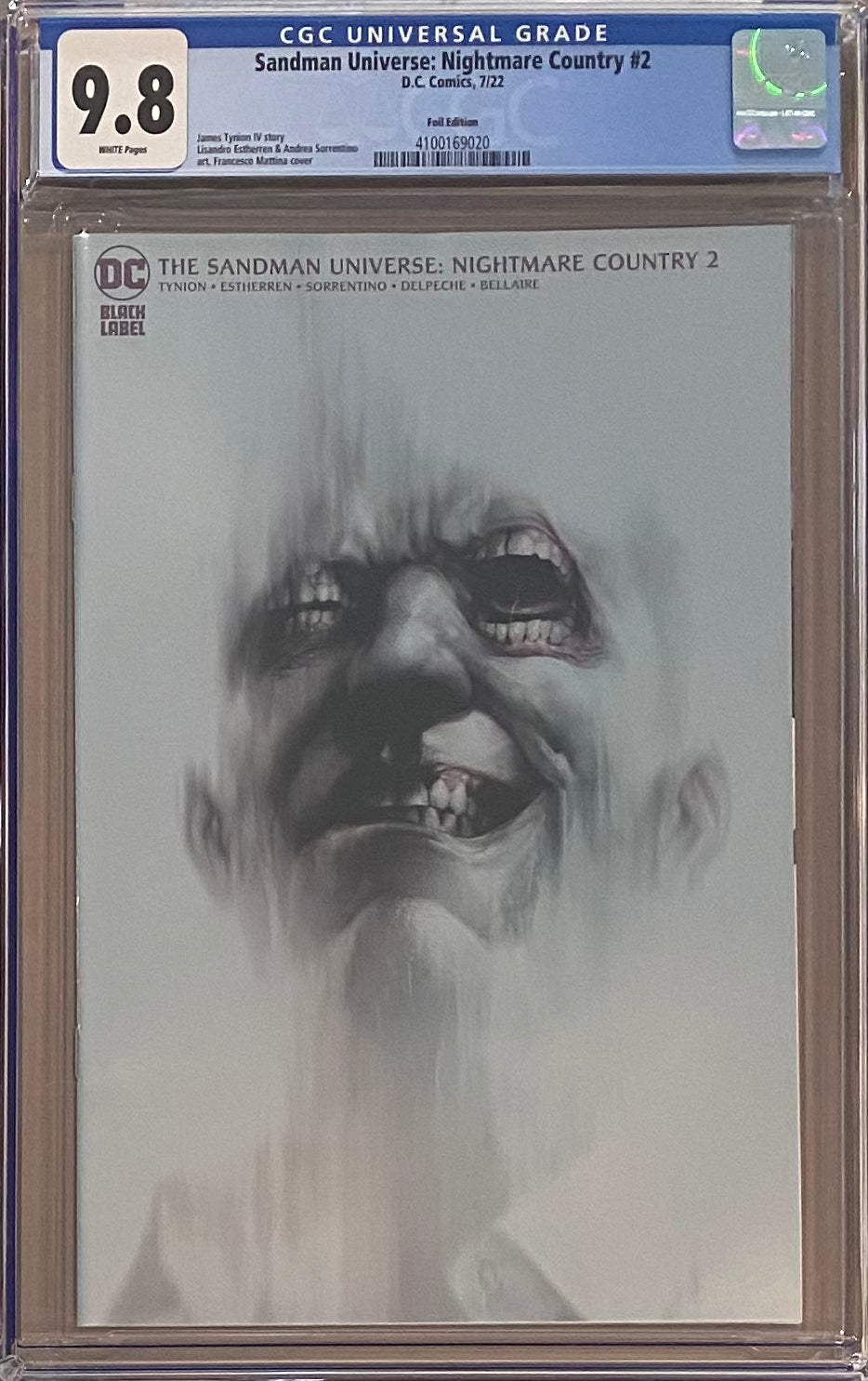 Sandman Universe: Nightmare Country #2 Mattina 1:50 Foil Retailer Incentive Variant CGC 9.8