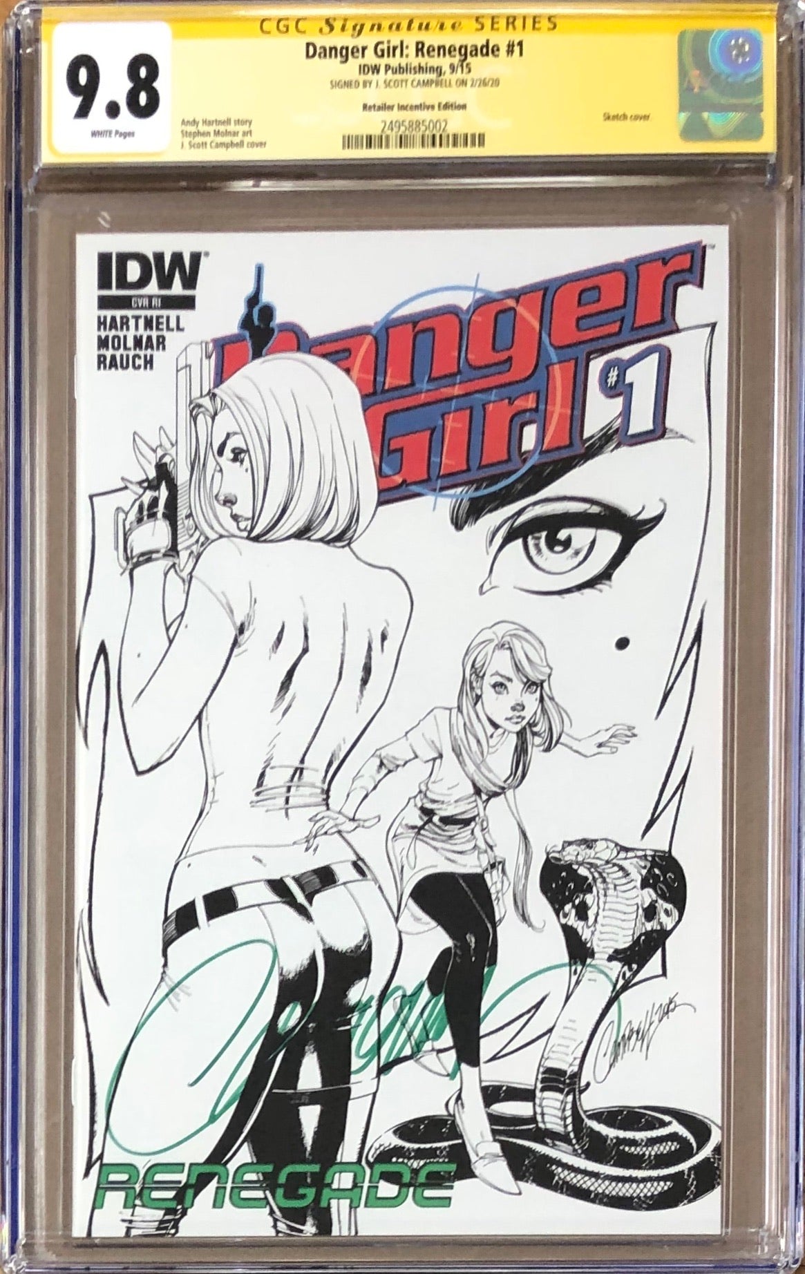 Danger Girl: Renegade #1 Retailer Incentive Edition CGC 9.8 SS