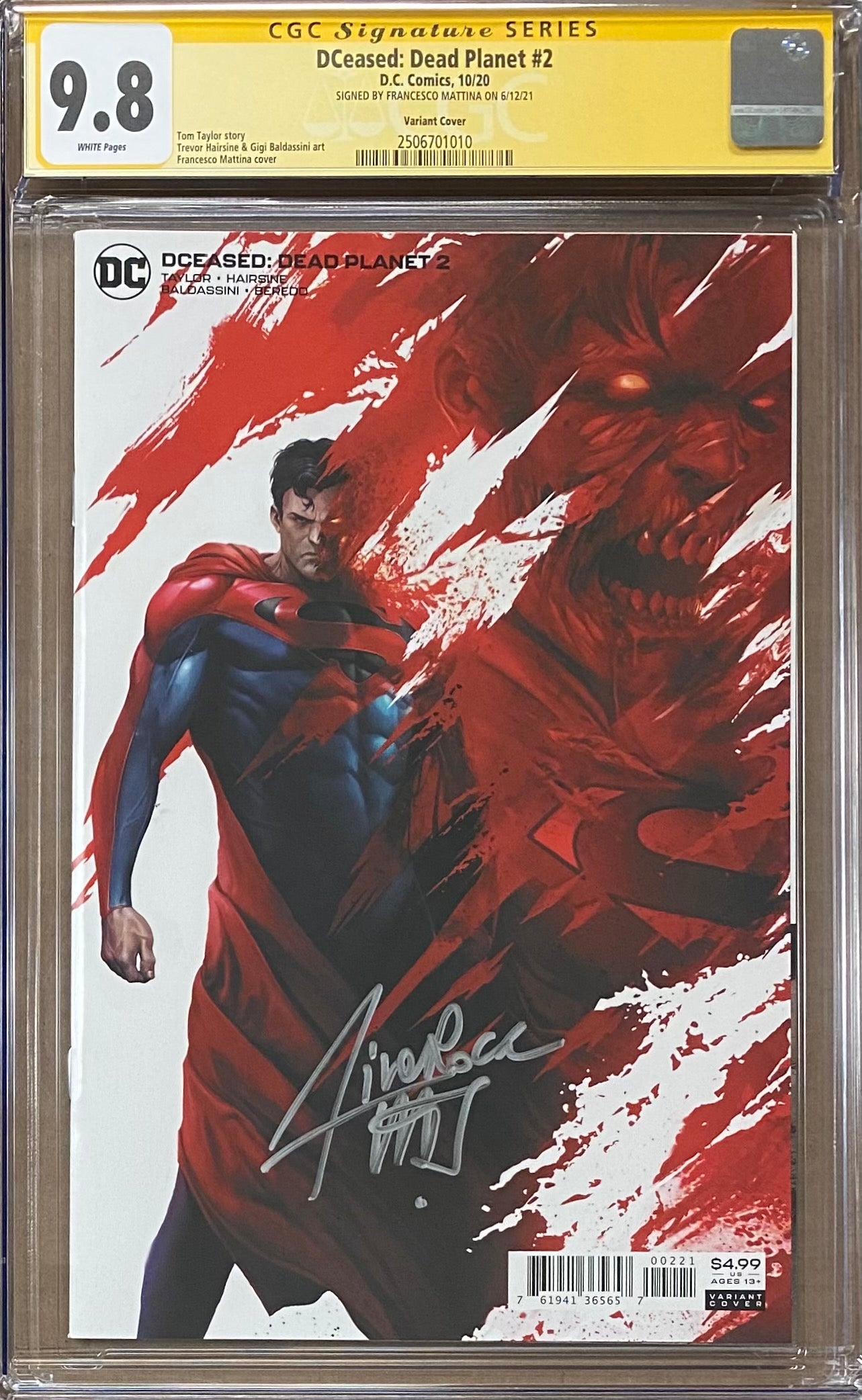 DCeased: Dead Planet #2 Mattina Variant CGC 9.8 SS