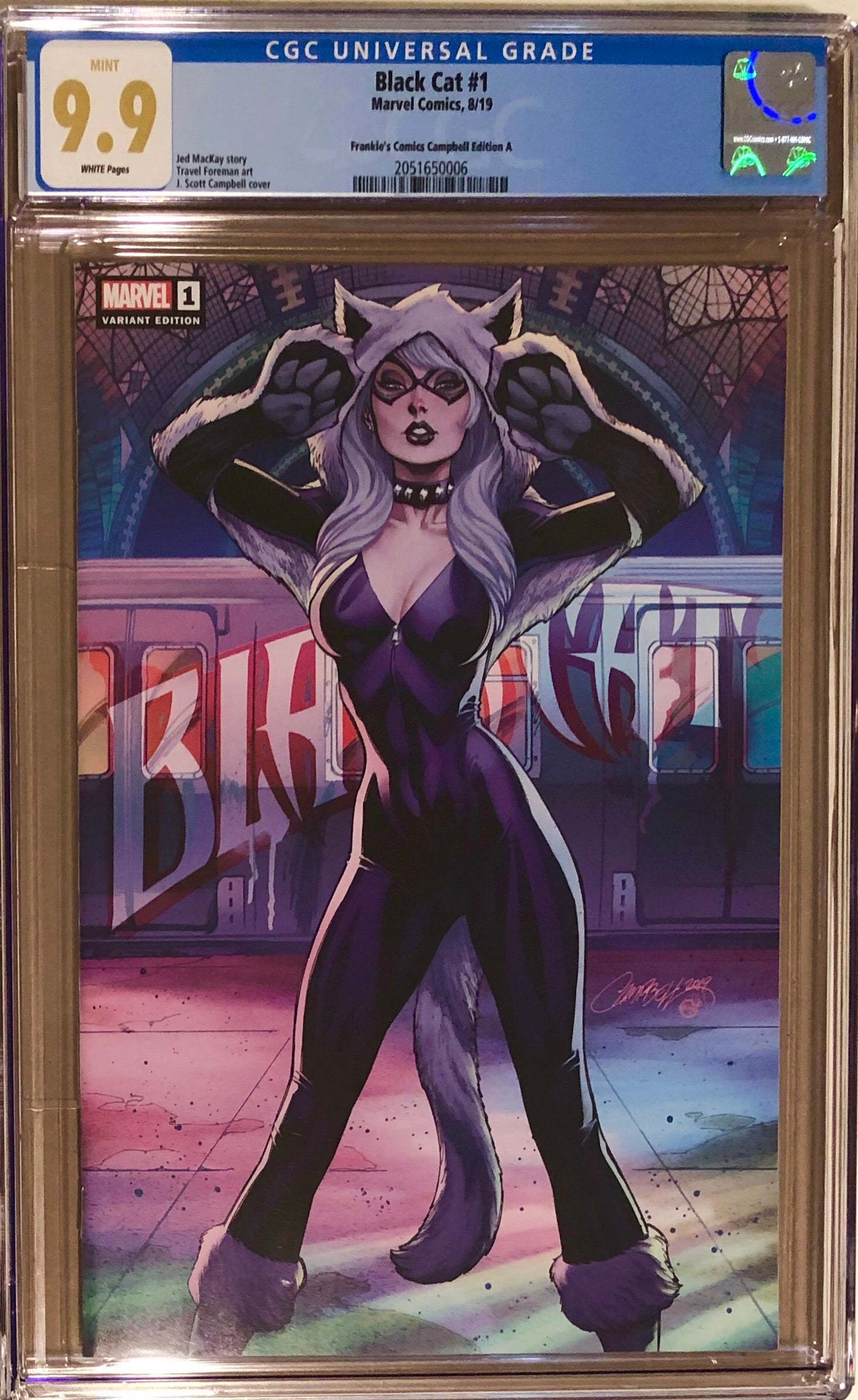 Black Cat #1 J. Scott Campbell Frankie's Comics Exclusive CGC 9.9