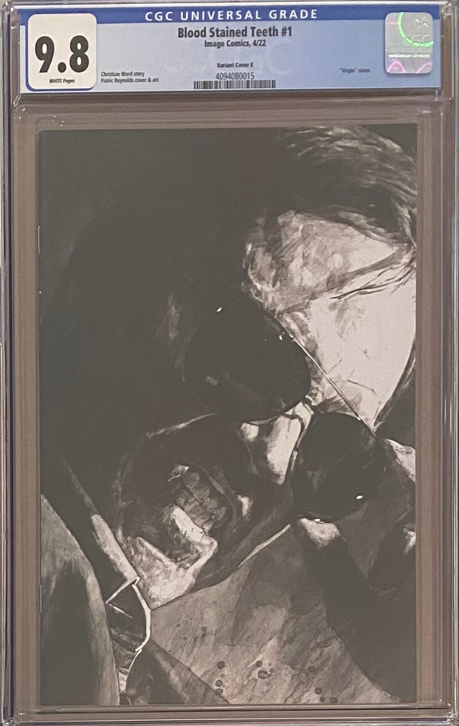 Blood Stained Teeth #1 Reynolds 1:25 B&W Retailer Incentive Variant CGC 9.8