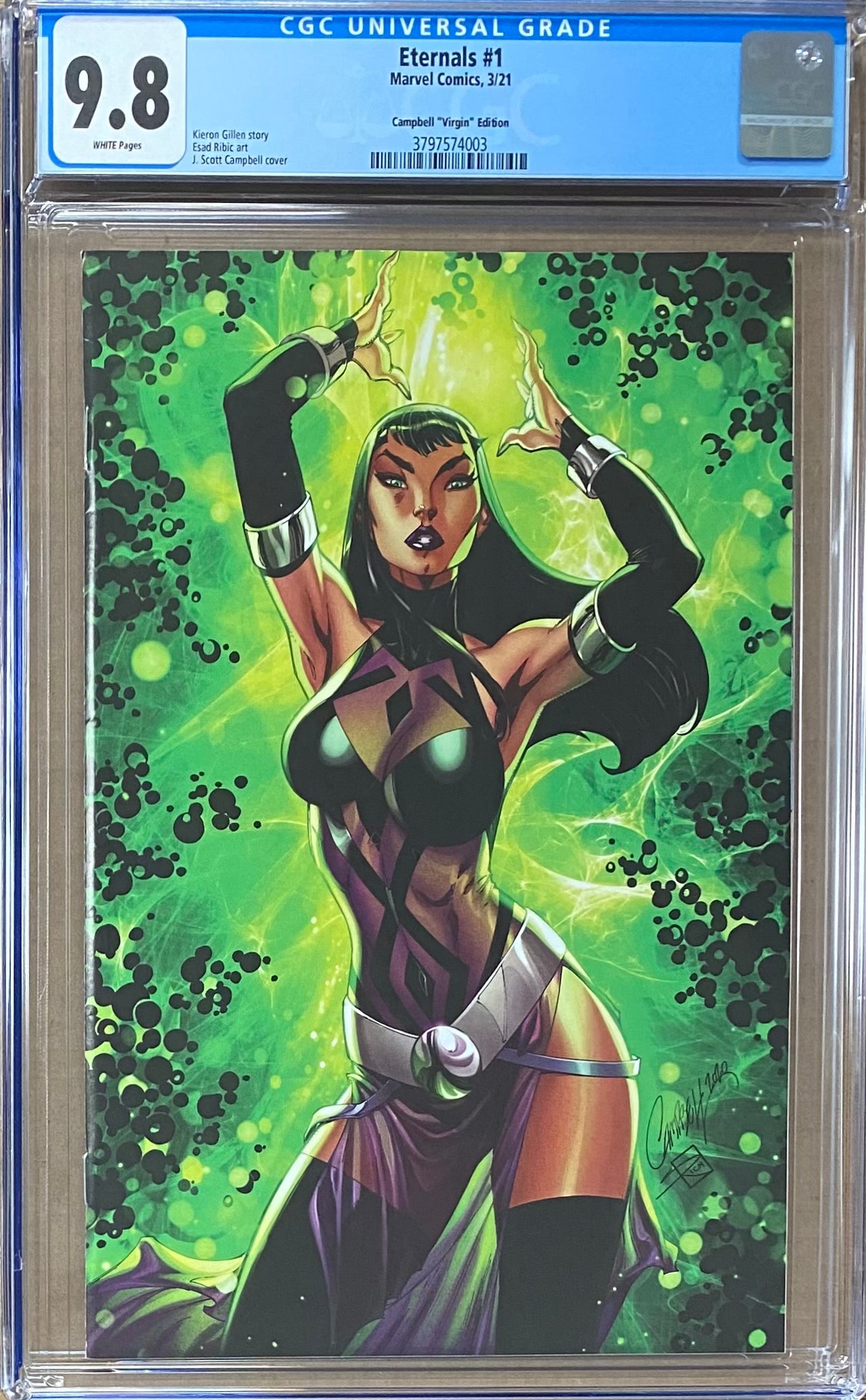 Eternals #1 J. Scott Campbell 1:500 Virgin Retailer Incentive Variant CGC 9.8