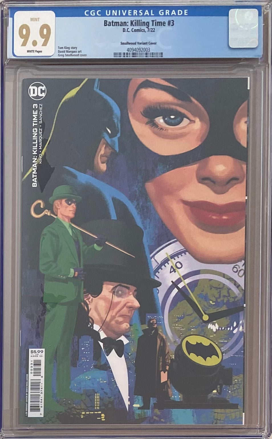 Batman: Killing Time #3 Smallwood 1:25 Retailer Incentive Variant CGC 9.9 MINT