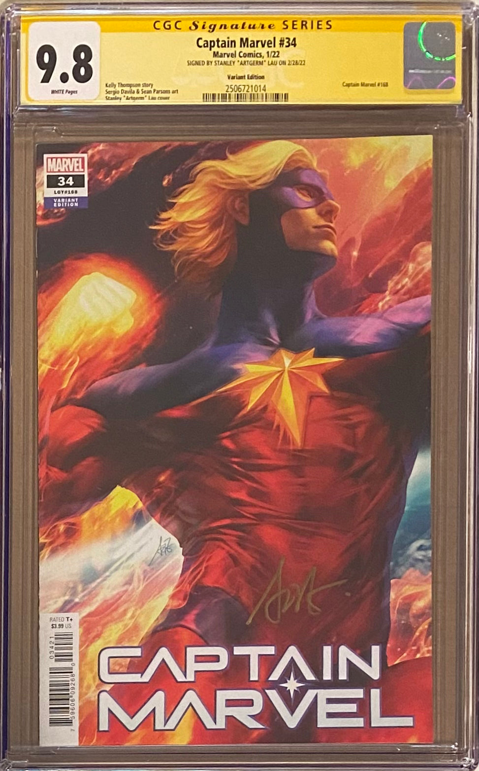 Captain Marvel #34 Artgerm Variant CGC 9.8 SS