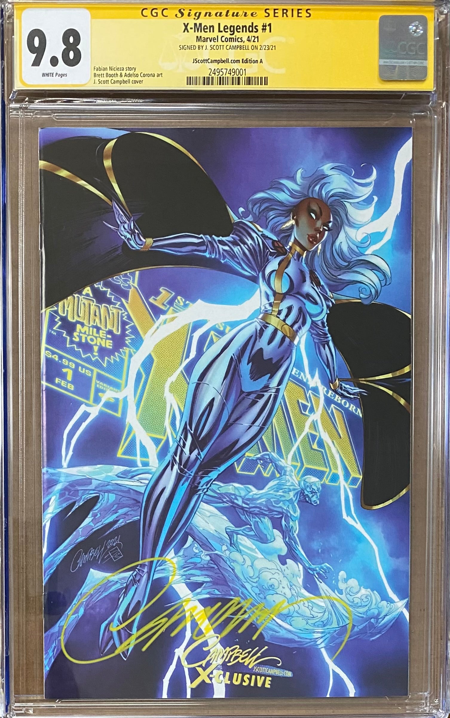 X-Men Legends #1 J. Scott Campbell Exclusive A "Storm & Iceman" CGC 9.8 SS