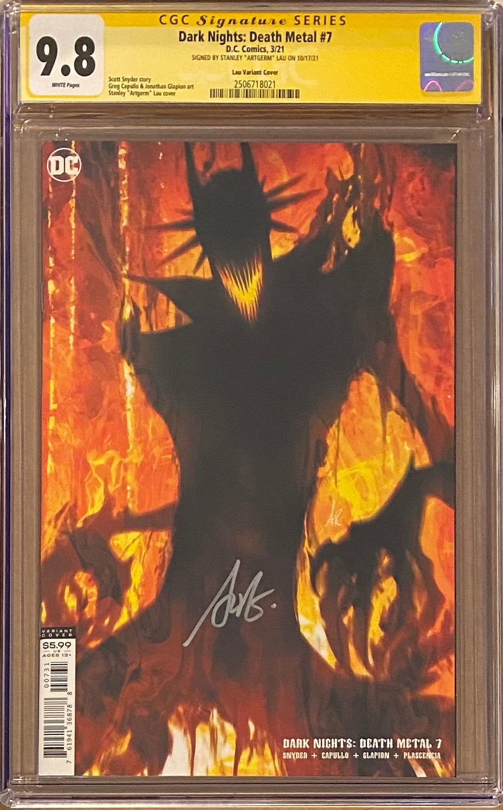 Dark Nights Death Metal #7 Artgerm Variant CGC 9.8 SS