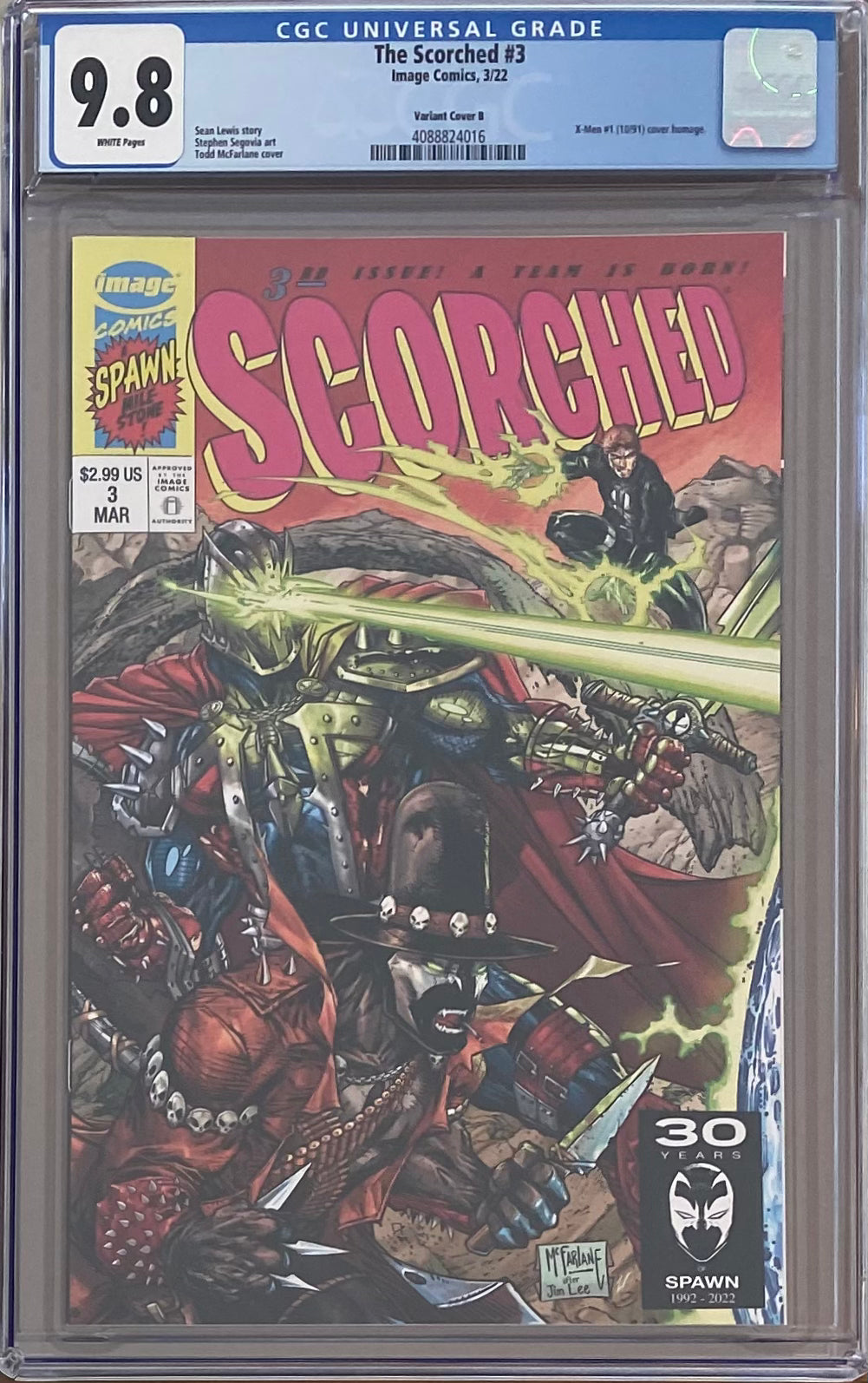 The Scorched #3 McFarlane Homage Connecting Variant CGC 9.8