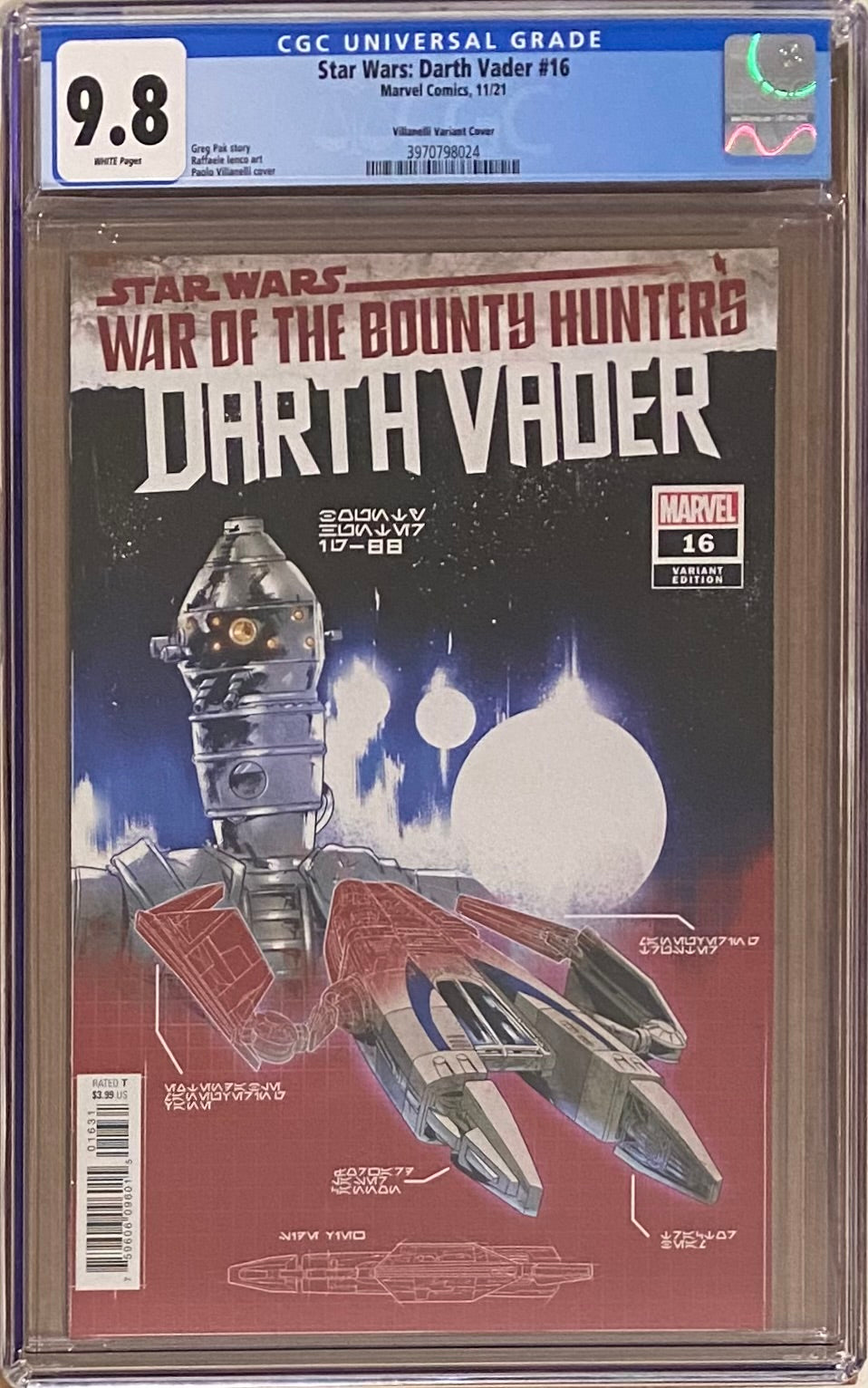 Star Wars: Darth Vader #16 Blueprint Variant CGC 9.8 - War of the Bounty Hunters