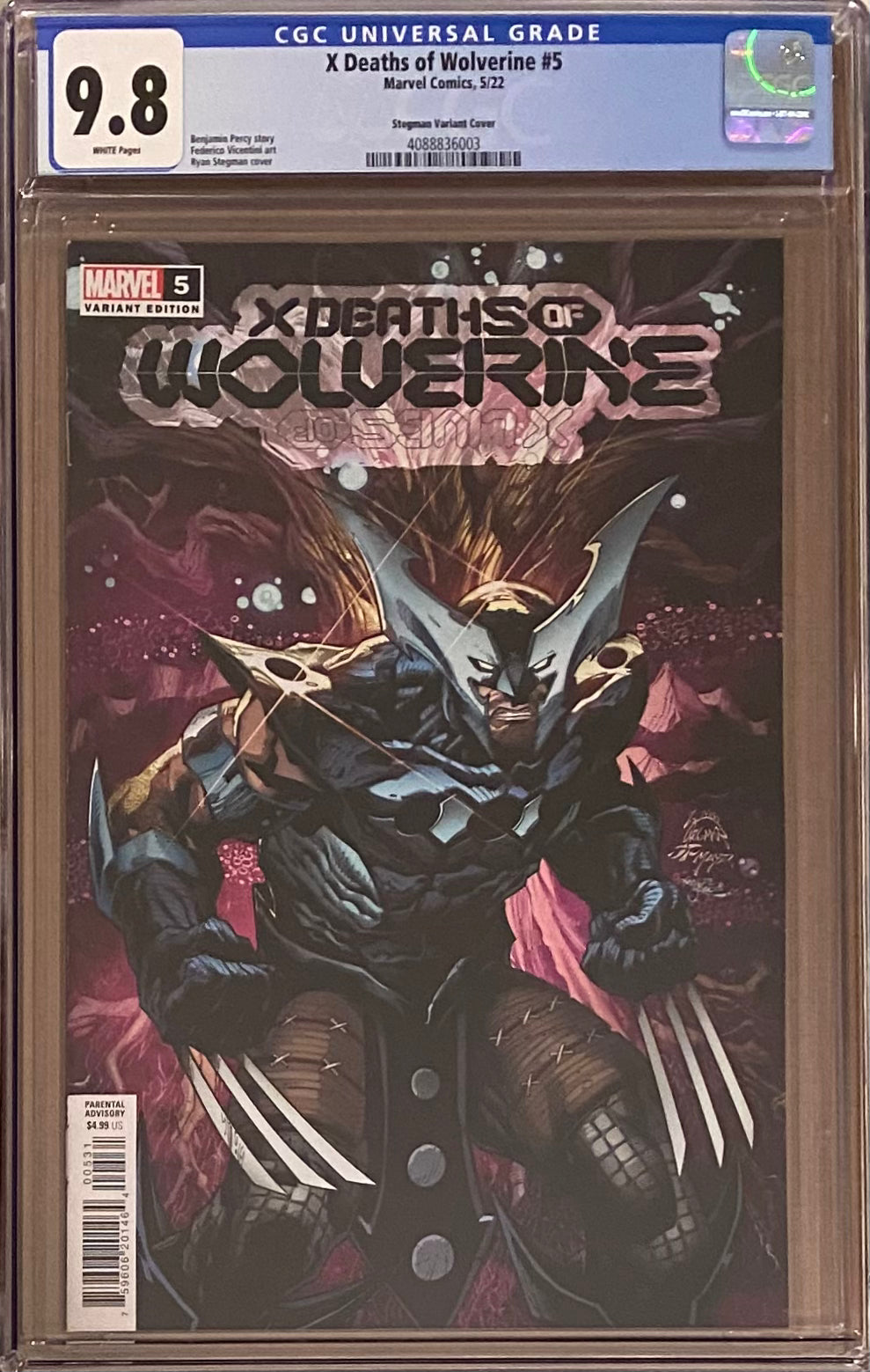 X Deaths of Wolverine #5 Stegman Omega Spoiler Variant CGC 9.8