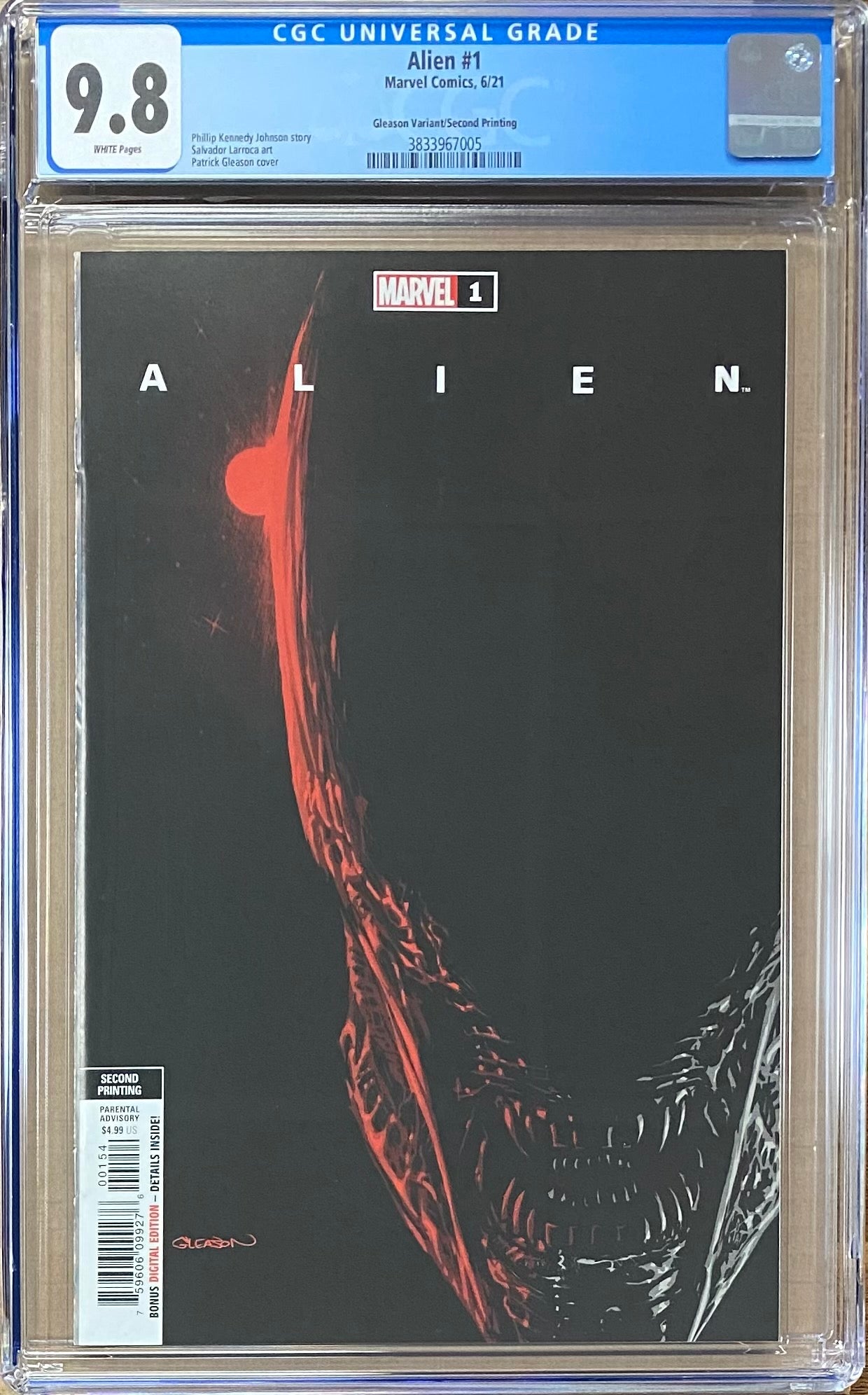 Alien #1 Second Printing Gleason 1:25 Retailer Incentive Variant CGC 9.8