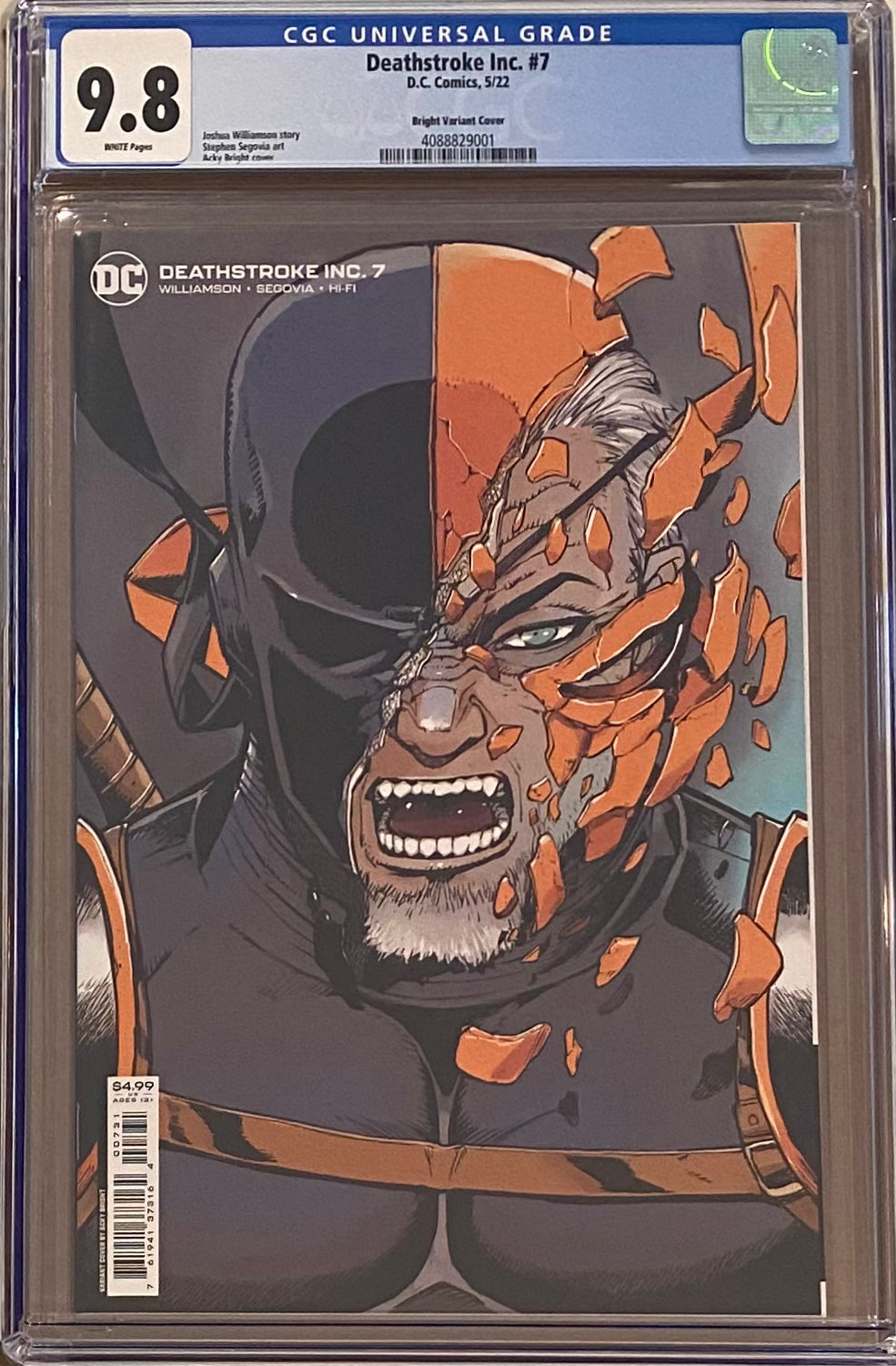 Deathstroke Inc. #7 Bright 1:25 Retailer Incentive Variant CGC 9.8