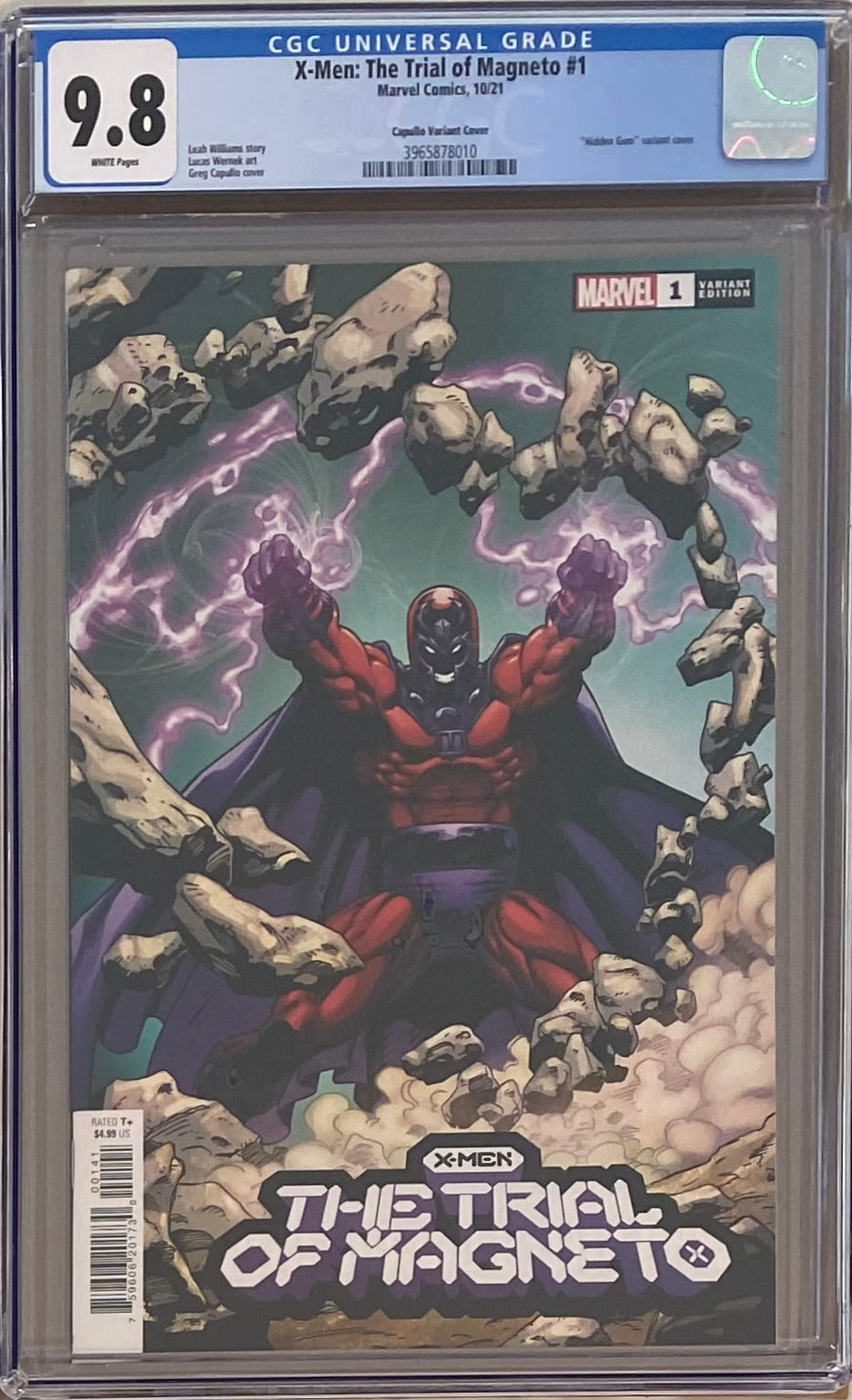 X-Men: Trial of Magneto #1 Capullo 1:50 "Hidden Gem" Retailer Incentive Variant CGC 9.8