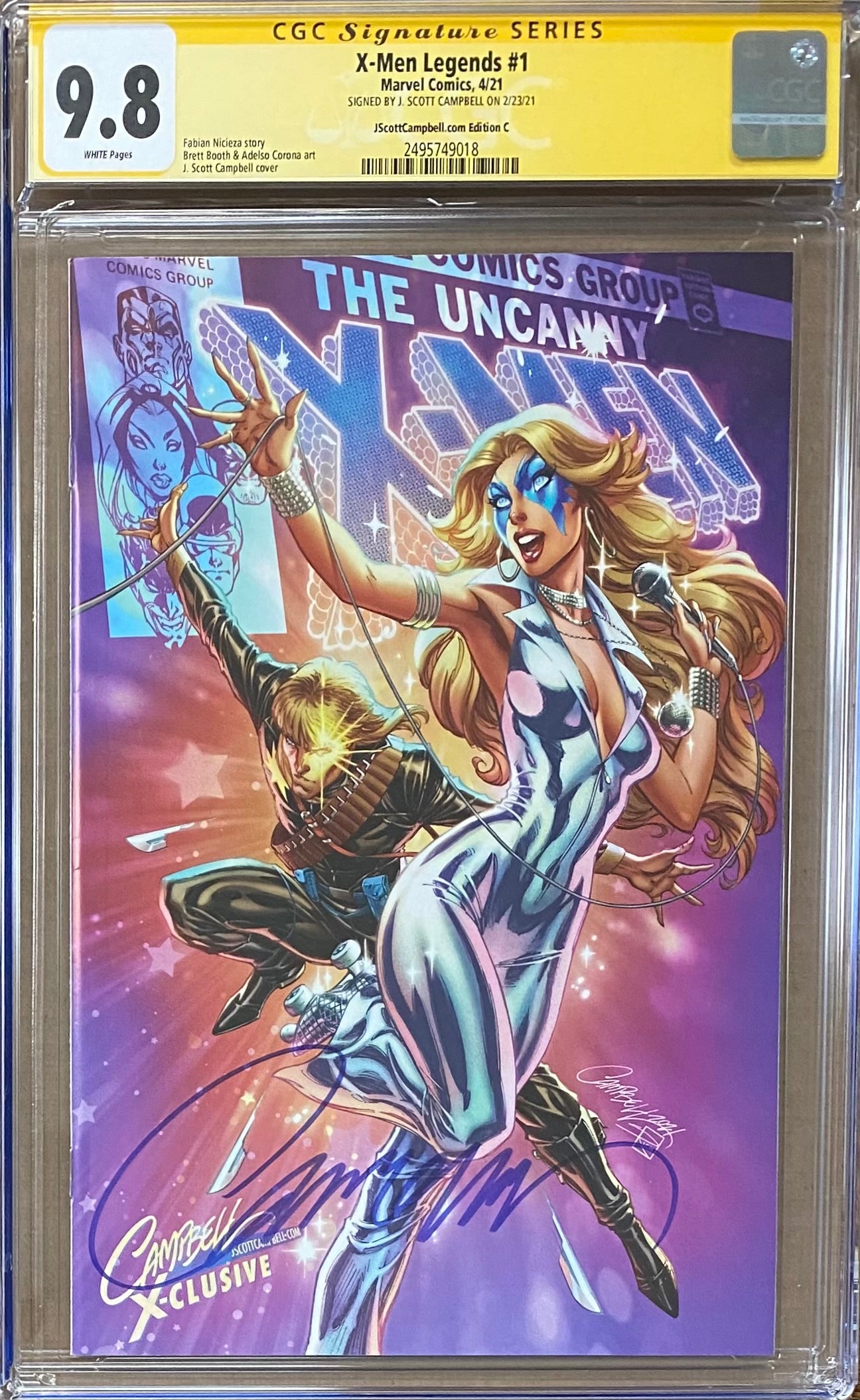 X-Men Legends #1 J. Scott Campbell Exclusive C "Dazzler & Longshot" CGC 9.8 SS