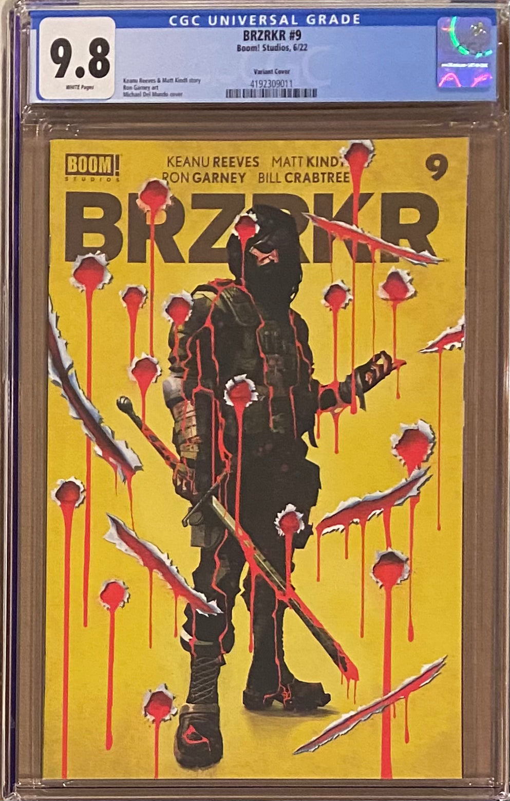 BRZRKR #9 Cover B Del Mundo CGC 9.8 (Berzerker)