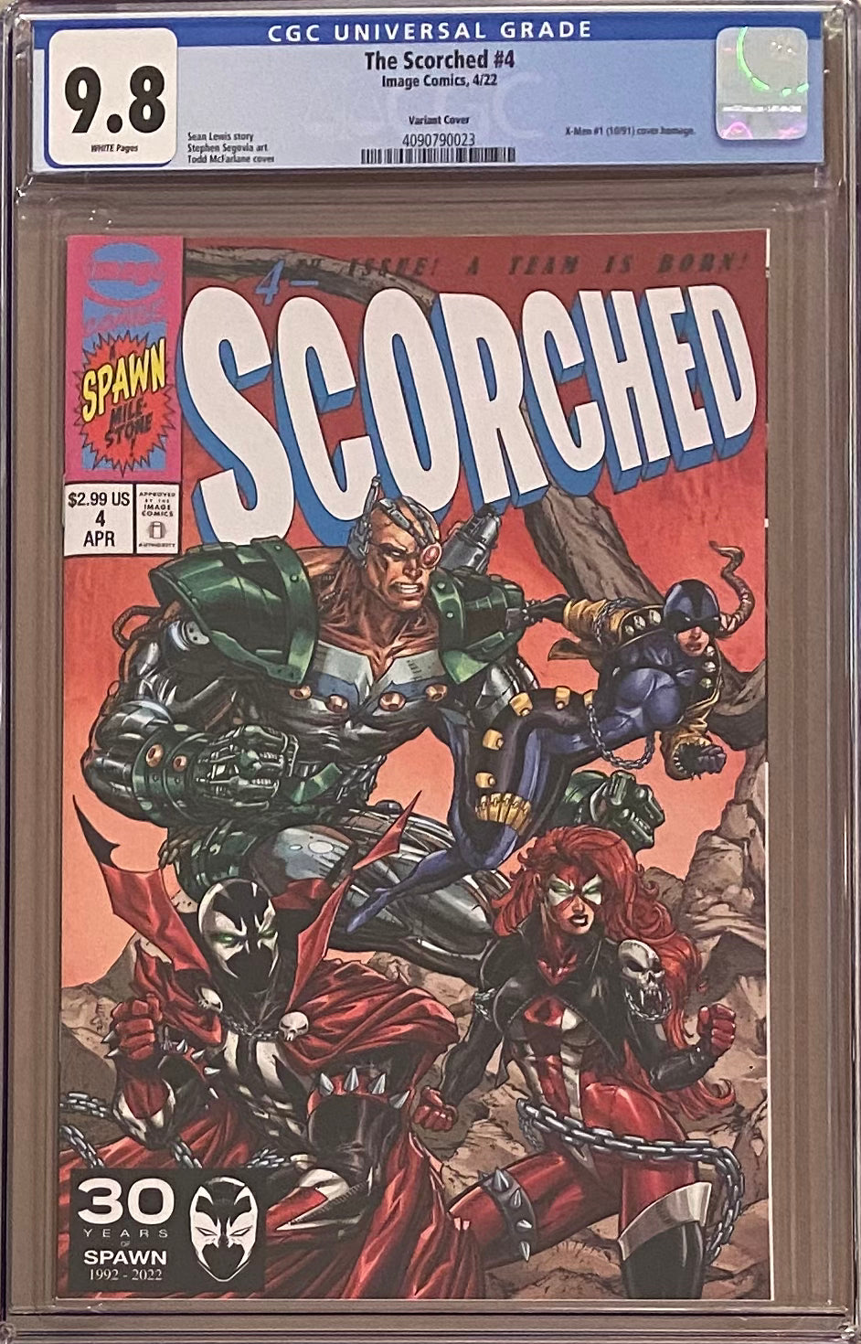 The Scorched #4 McFarlane Homage Connecting Variant CGC 9.8