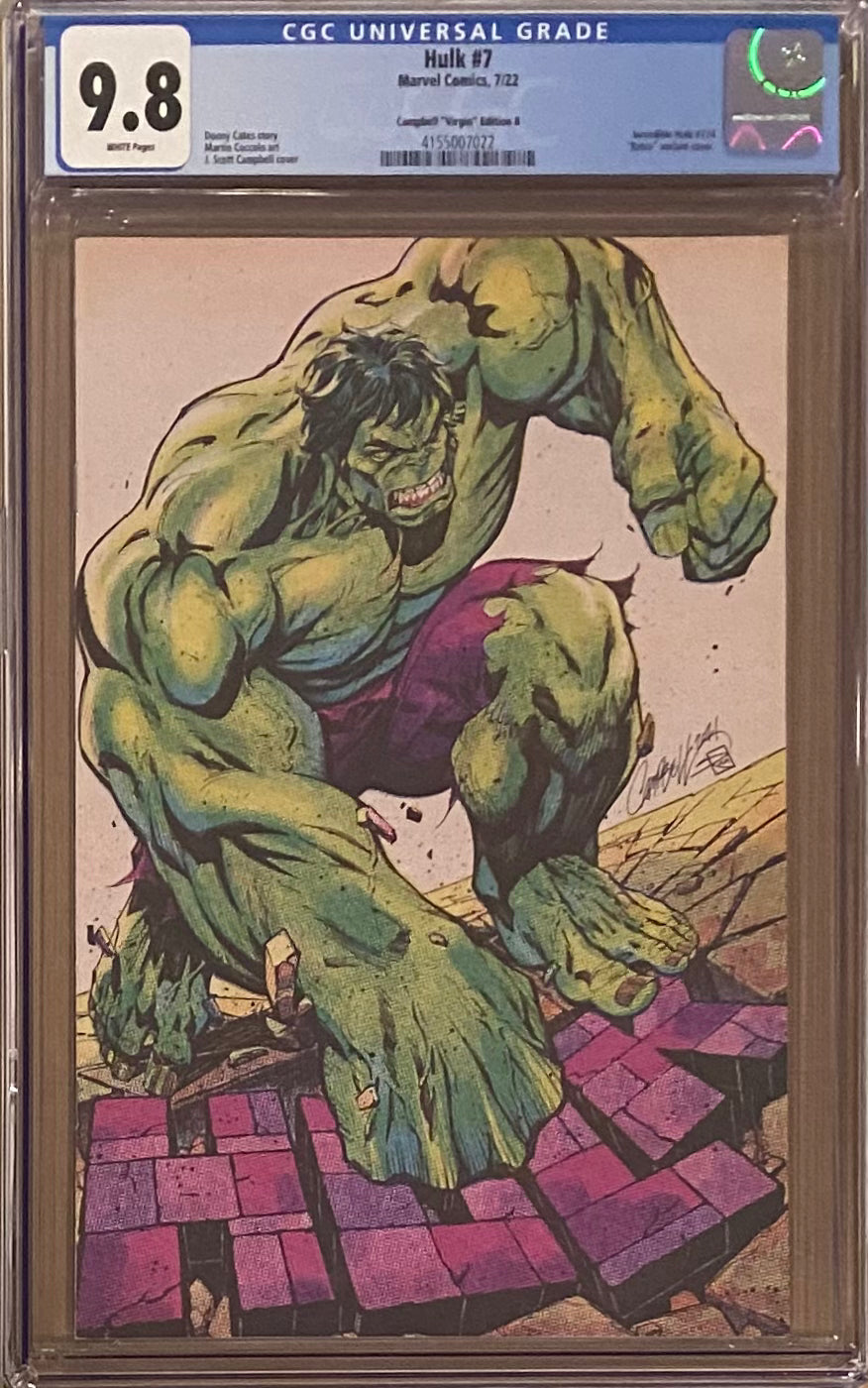 Hulk #7 J. Scott Campbell 1:200 Virgin Retailer Incentive B Variant CGC 9.8