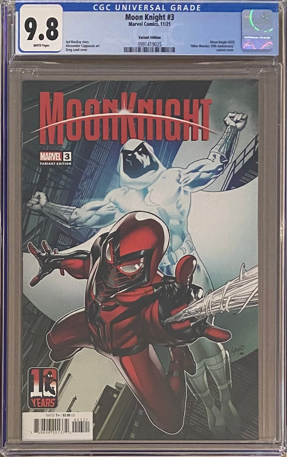 Moon Knight #3 Miles Morales 10th Anniversary Variant CGC 9.8 - First  Appearance Hunter's Moon