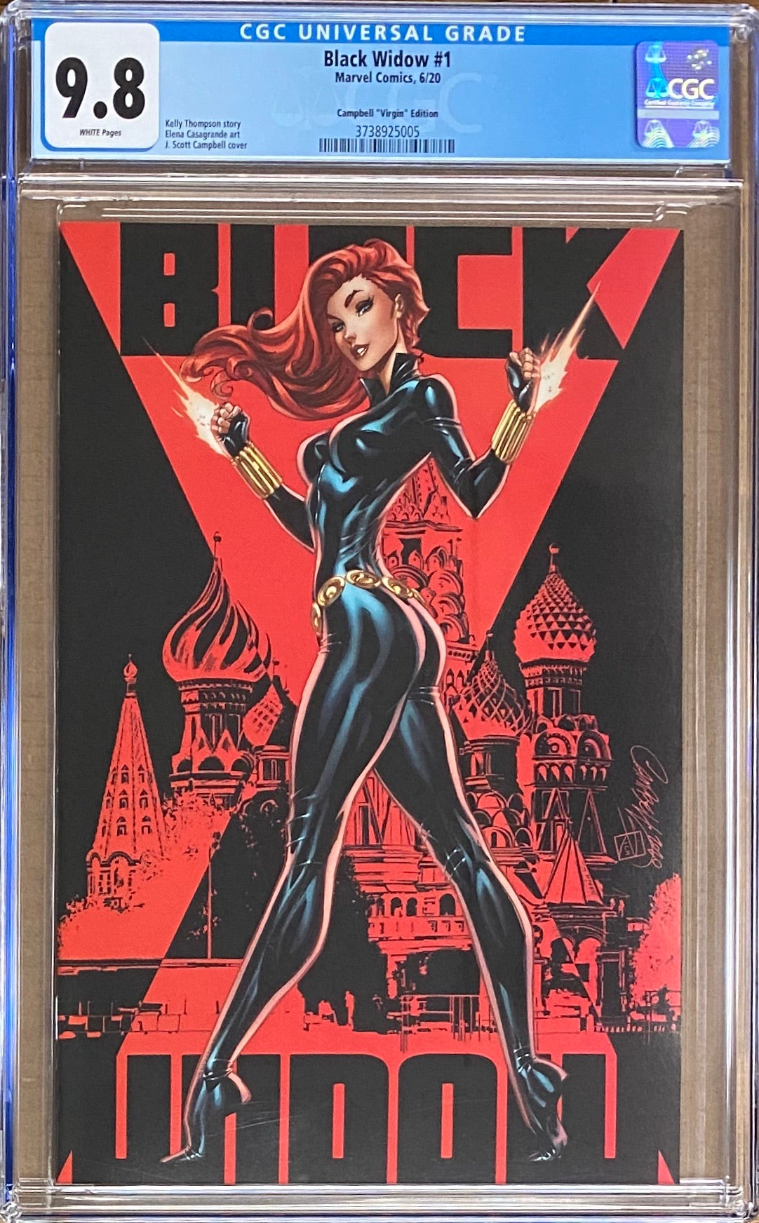 Black Widow #1 J. Scott Campbell 1:500 Virgin Retailer Incentive Variant CGC 9.8