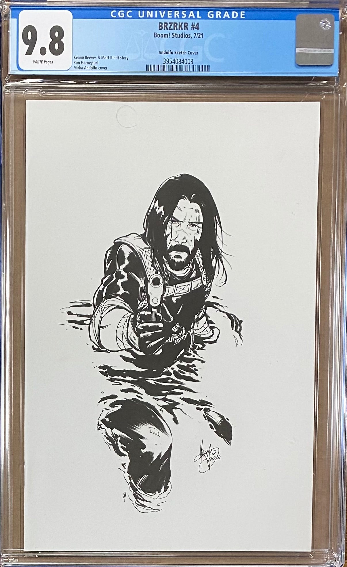 BRZRKR #4 Andolfo 1:100 B&W Virgin Retailer Incentive Variant CGC 9.8 (Berzerker)