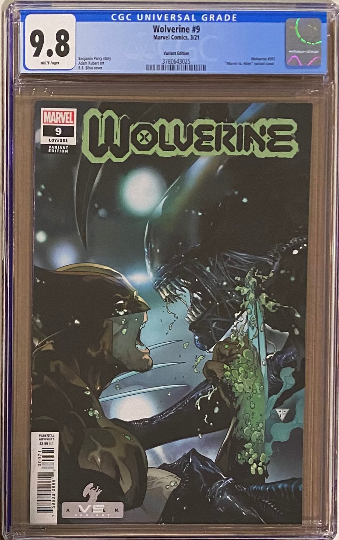 Wolverine #9 Silva "Marvel vs. Aliens" Variant CGC 9.8