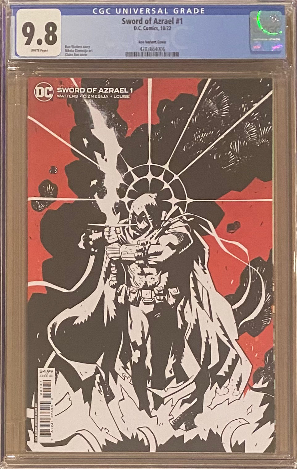 Sword of Azrael #1 Roe 1:25 Retailer Incentive Variant CGC 9.8
