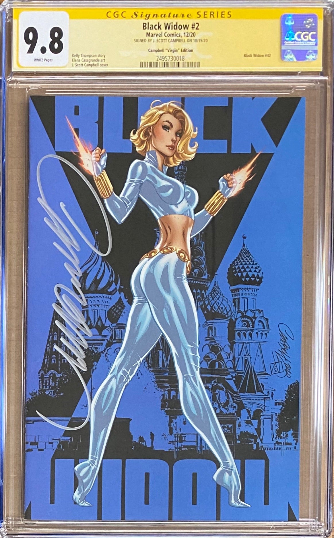 Black Widow #2 J. Scott Campbell 1:500 Virgin Retailer Incentive Variant CGC 9.8 SS
