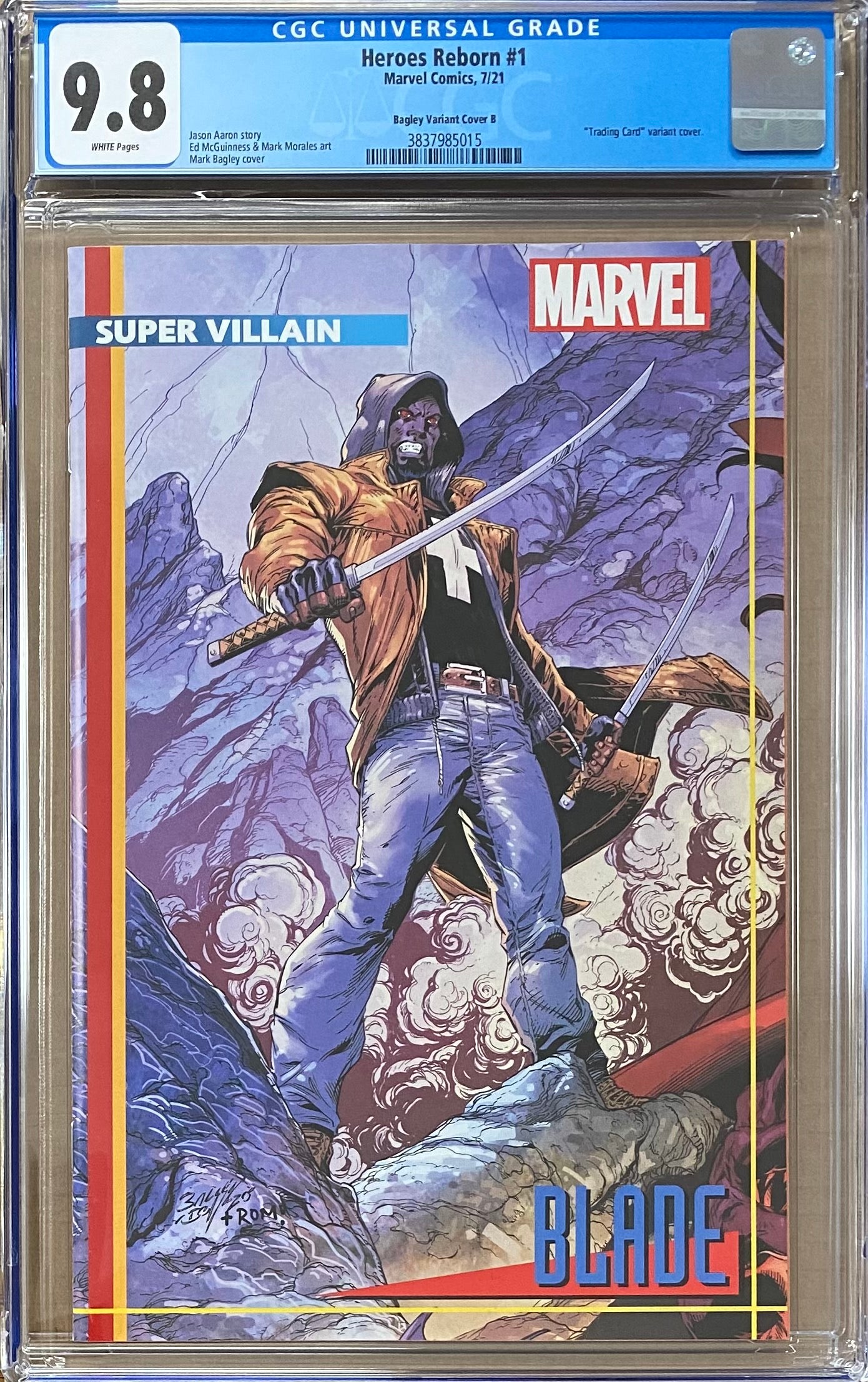 Heroes Reborn #1 Bagley "Blade" Trading Card Variant CGC 9.8