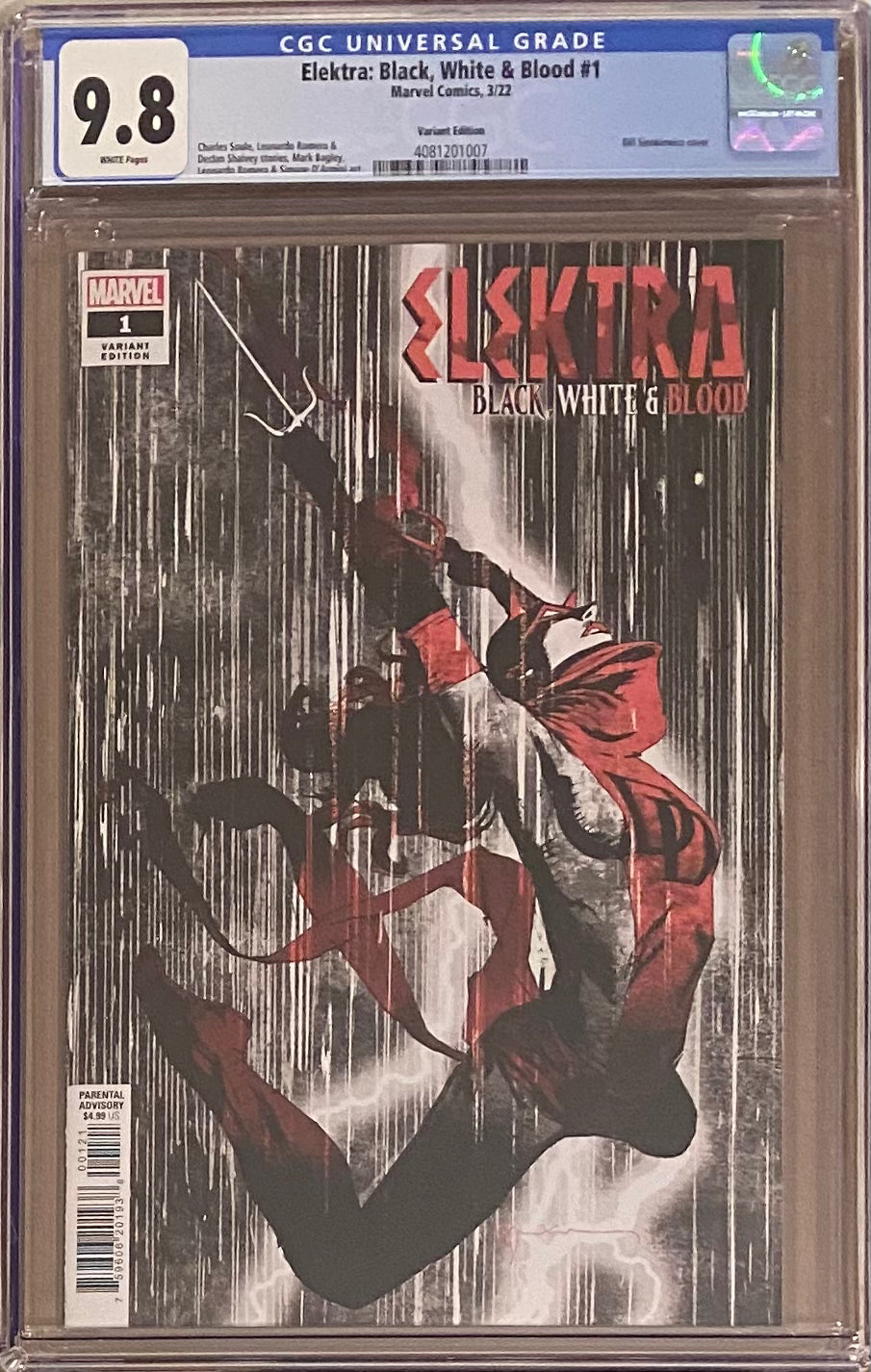 Elektra: Black, White, & Blood #1 Sienkiewicz 1:25 Retailer Incentive Variant CGC 9.8