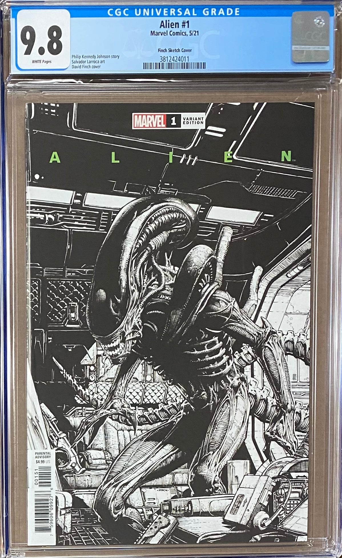 Alien #1 Finch One Per Store Retailer Incentive Sketch Variant CGC 9.8