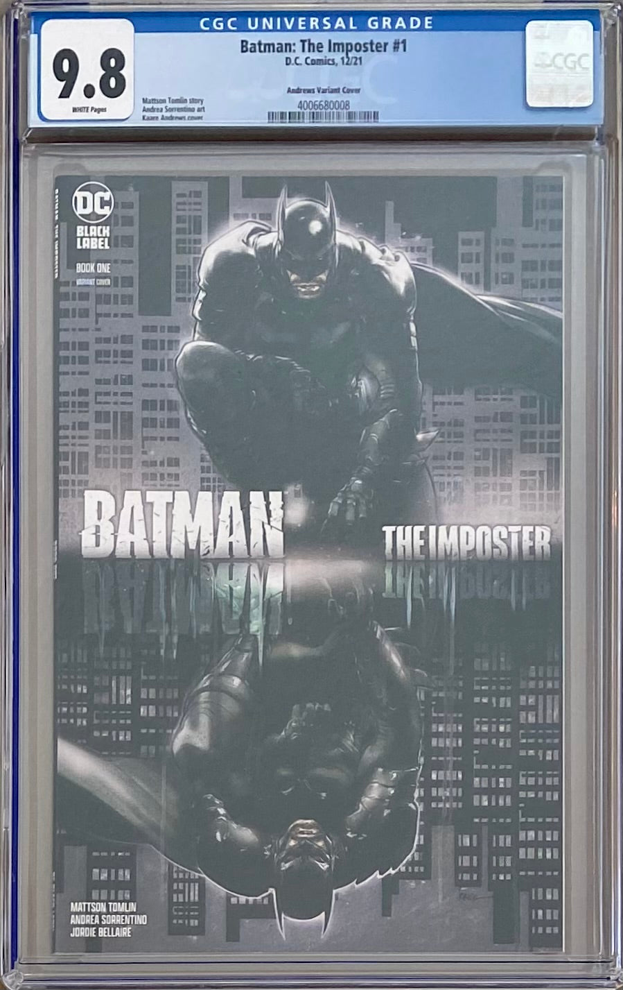 Batman: The Imposter #1 Andrews 1:25 Retailer Incentive Variant DC Black Label CGC 9.8