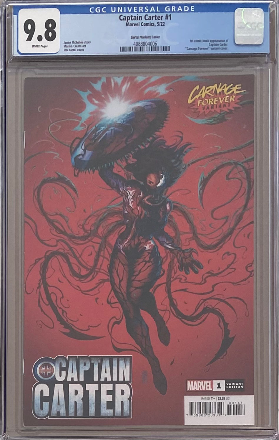 Captain Carter #1 Bartell Carnage Forever Variant CGC 9.8