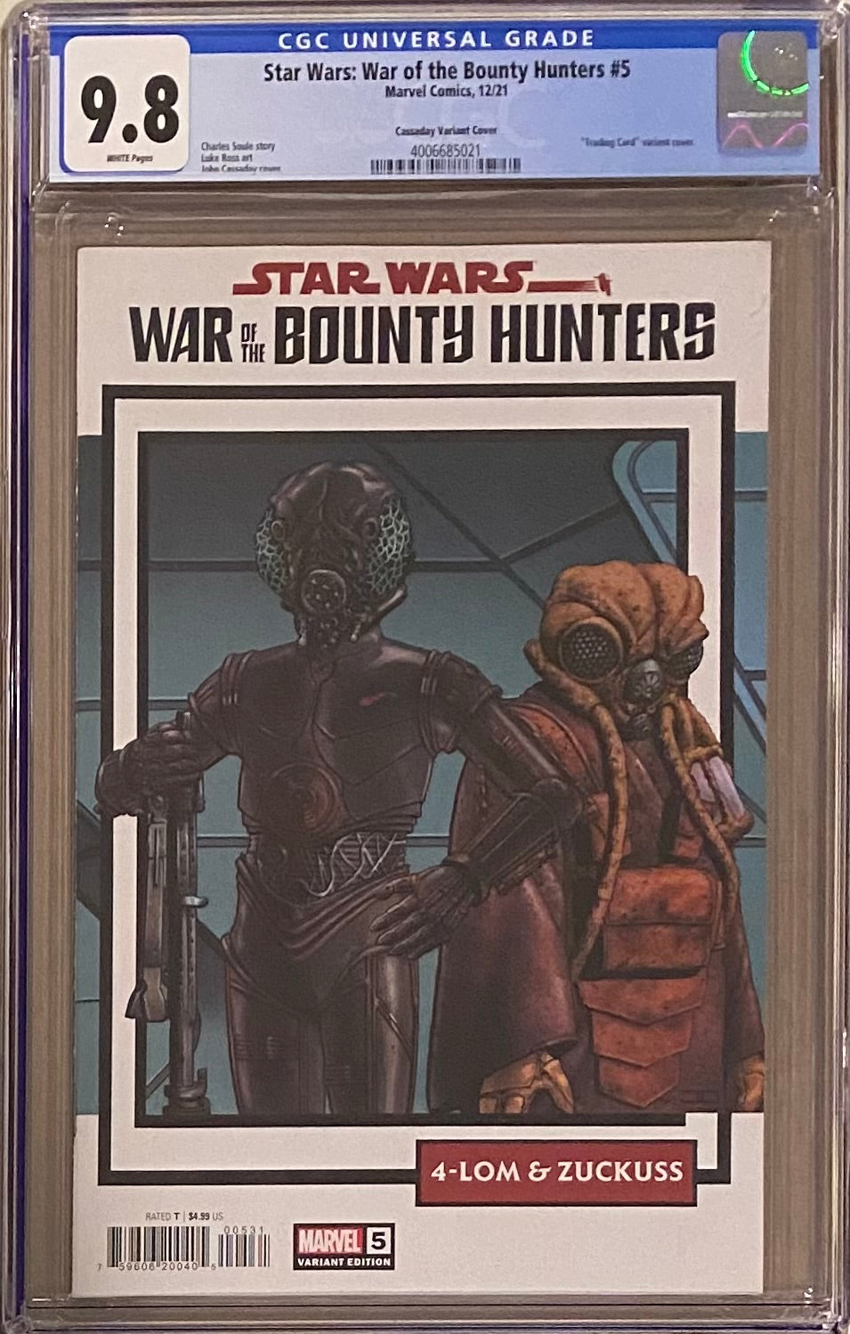 Star Wars: War of the Bounty Hunters #5 1:25 Trading Card Retailer Incentive Variant CGC 9.8