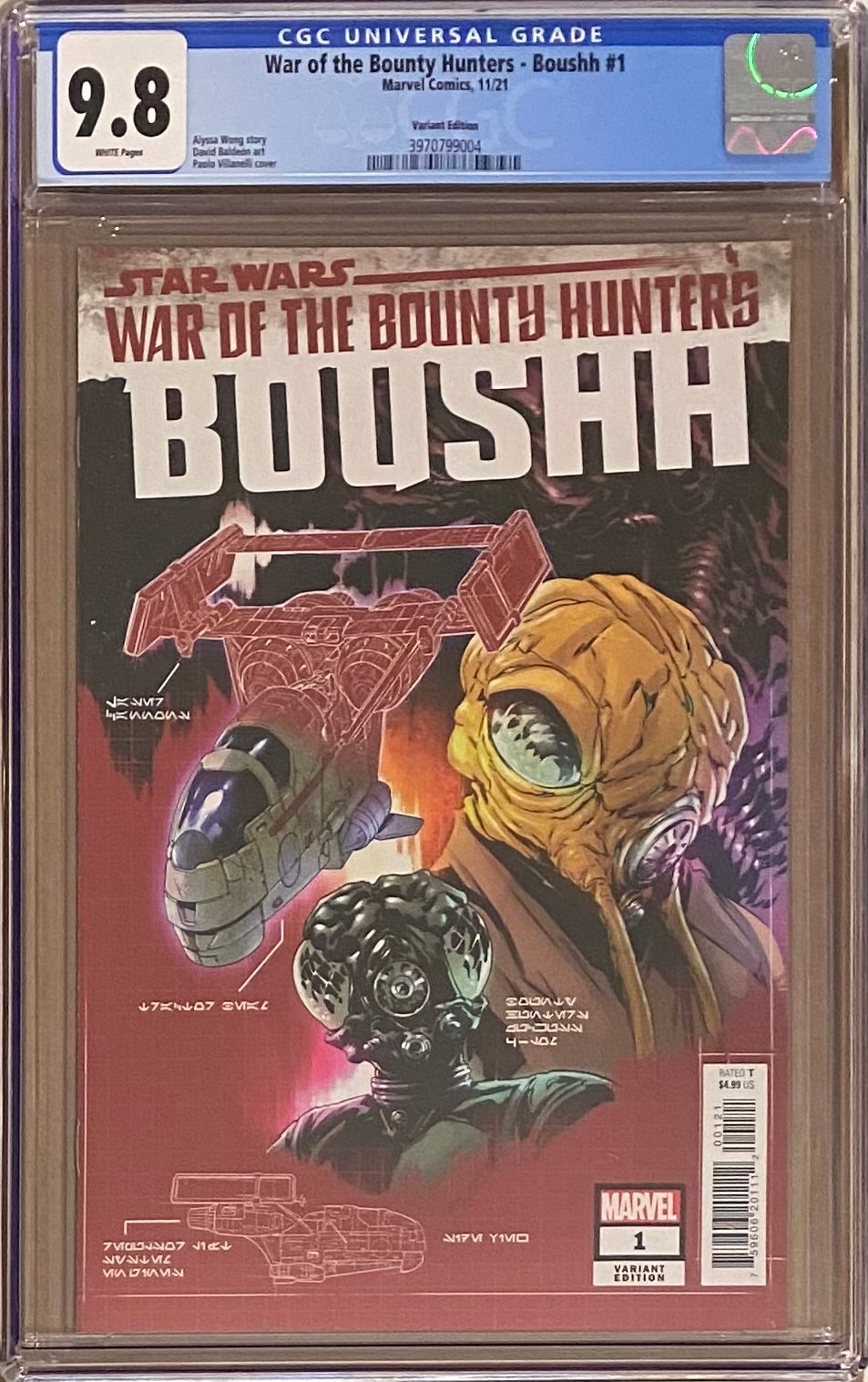 Star Wars: War of the Bounty Hunters - Boushh #1 Blueprint Variant CGC 9.8