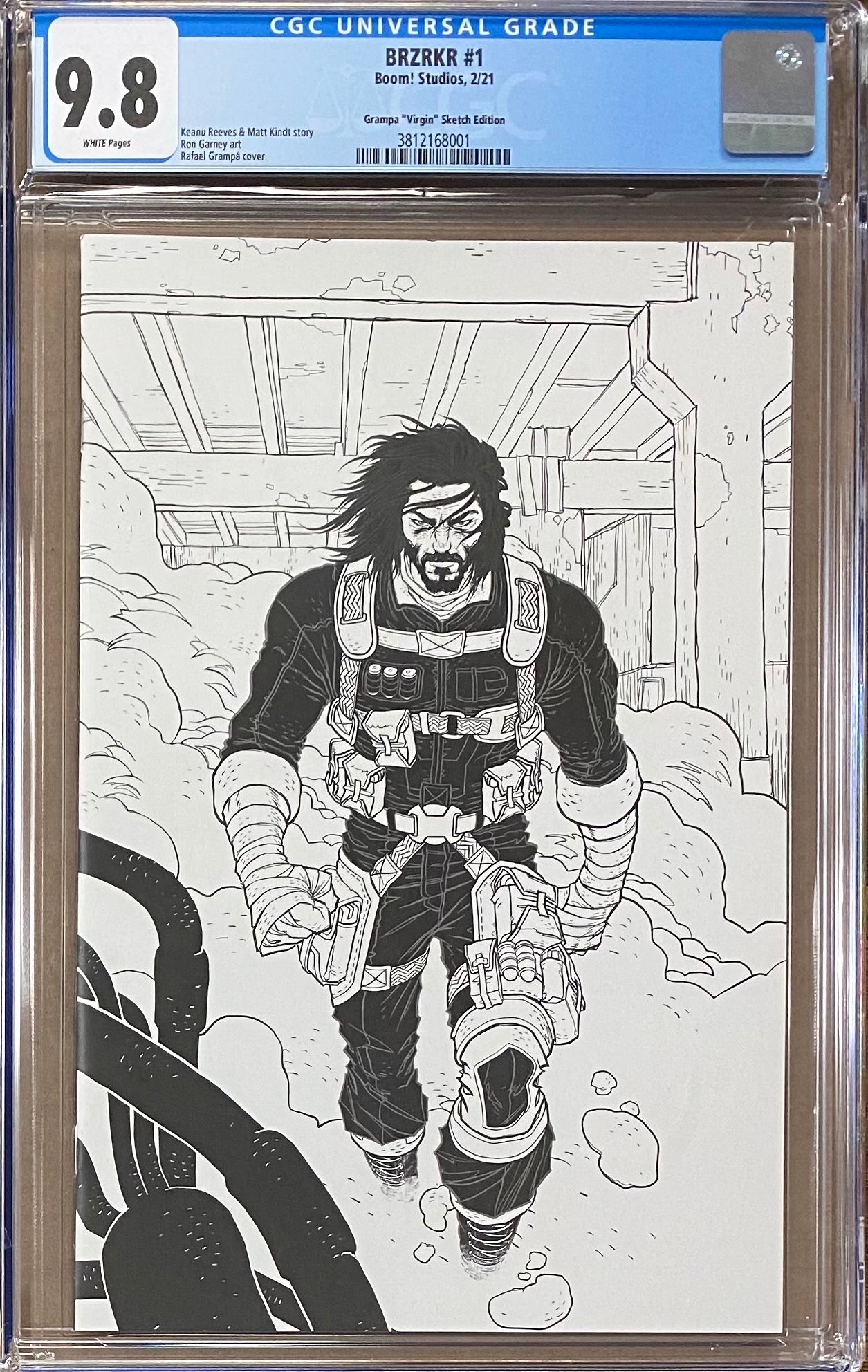 BRZRKR #1 Grampa 1:100 B/W Sketch Retailer Incentive Variant CGC 9.8 (Berzerker)