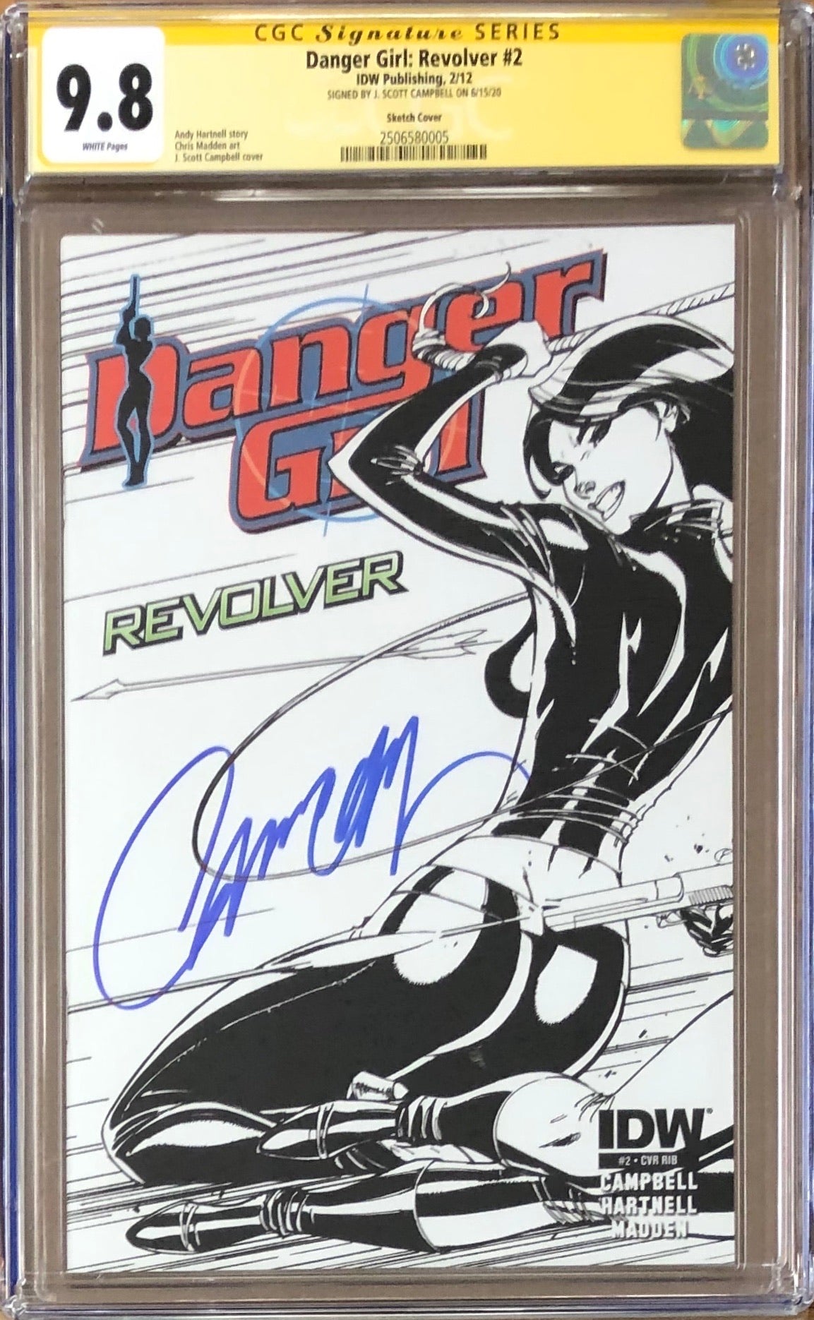 Danger Girl: Revolver #2 Sketch Edition CGC 9.8 SS