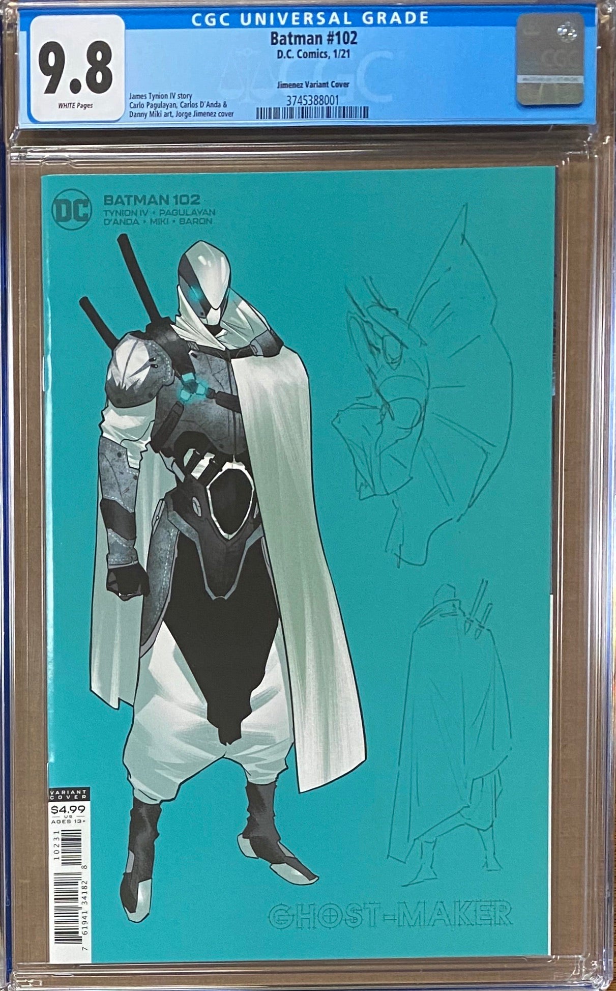 Batman #102 Jimenez 1:25 Character Variant CGC 9.8